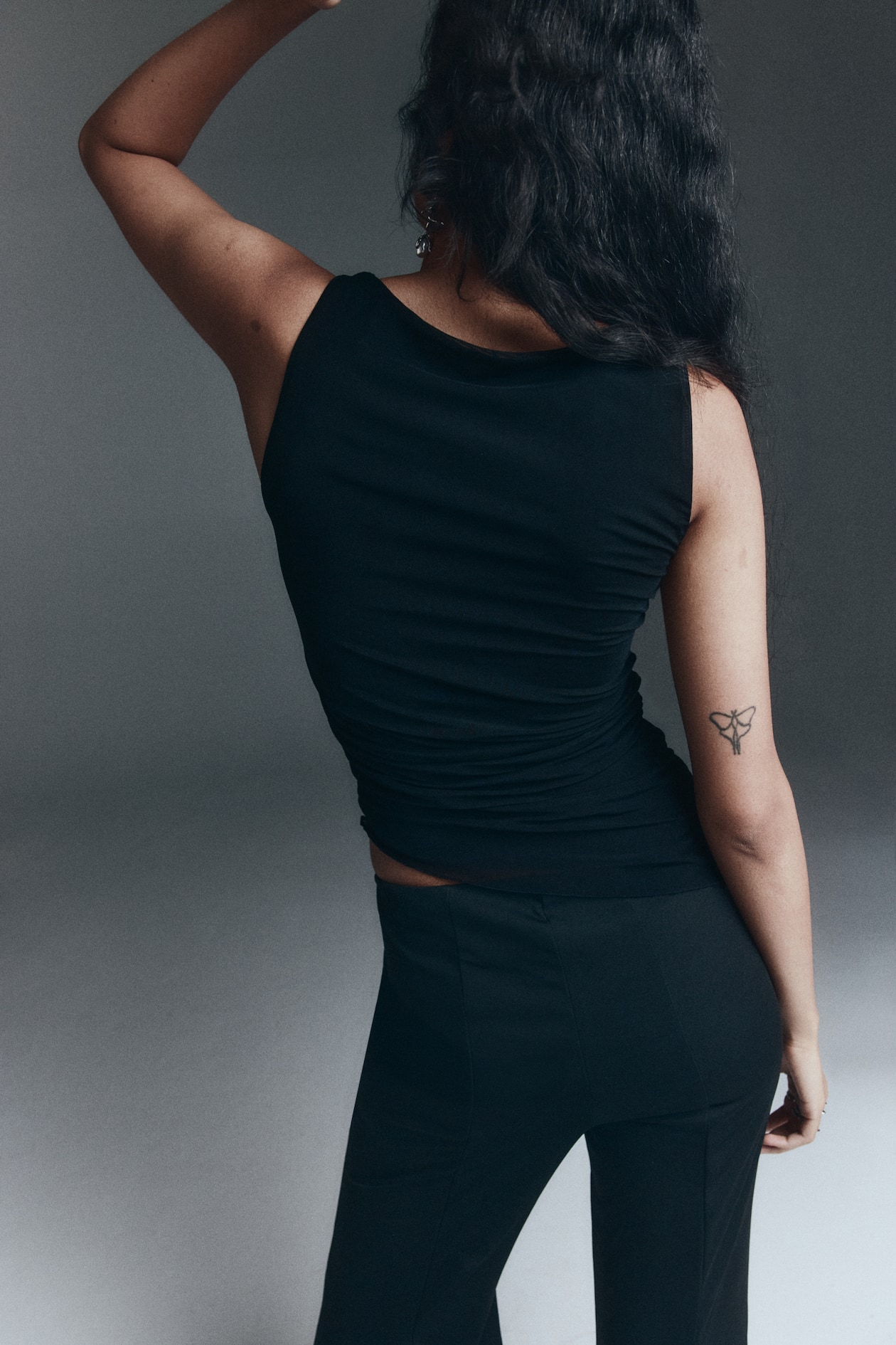 Draped Mesh Sleeveless Top - image 3