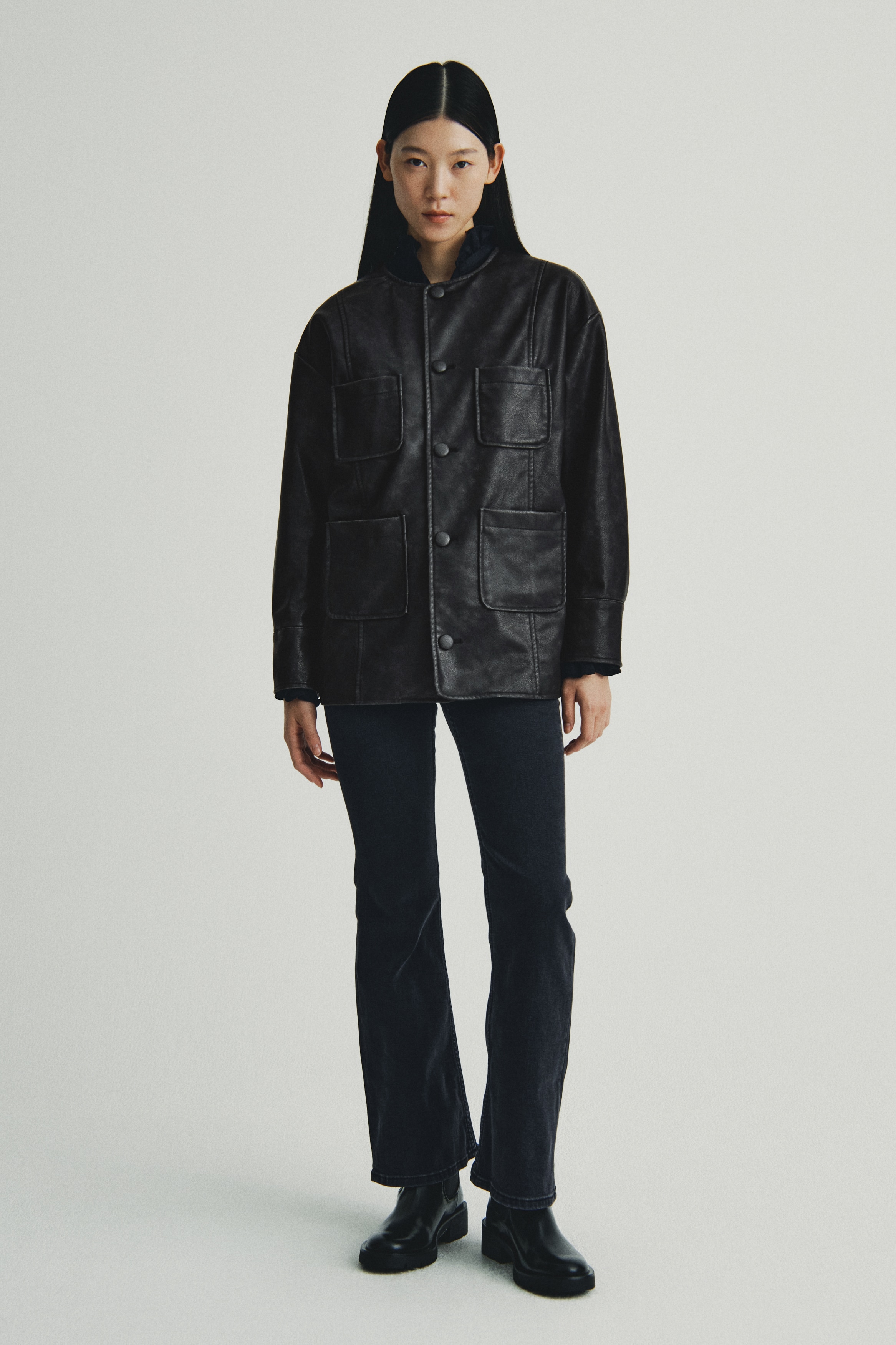 H & M - コーティングジャケット - ブラック