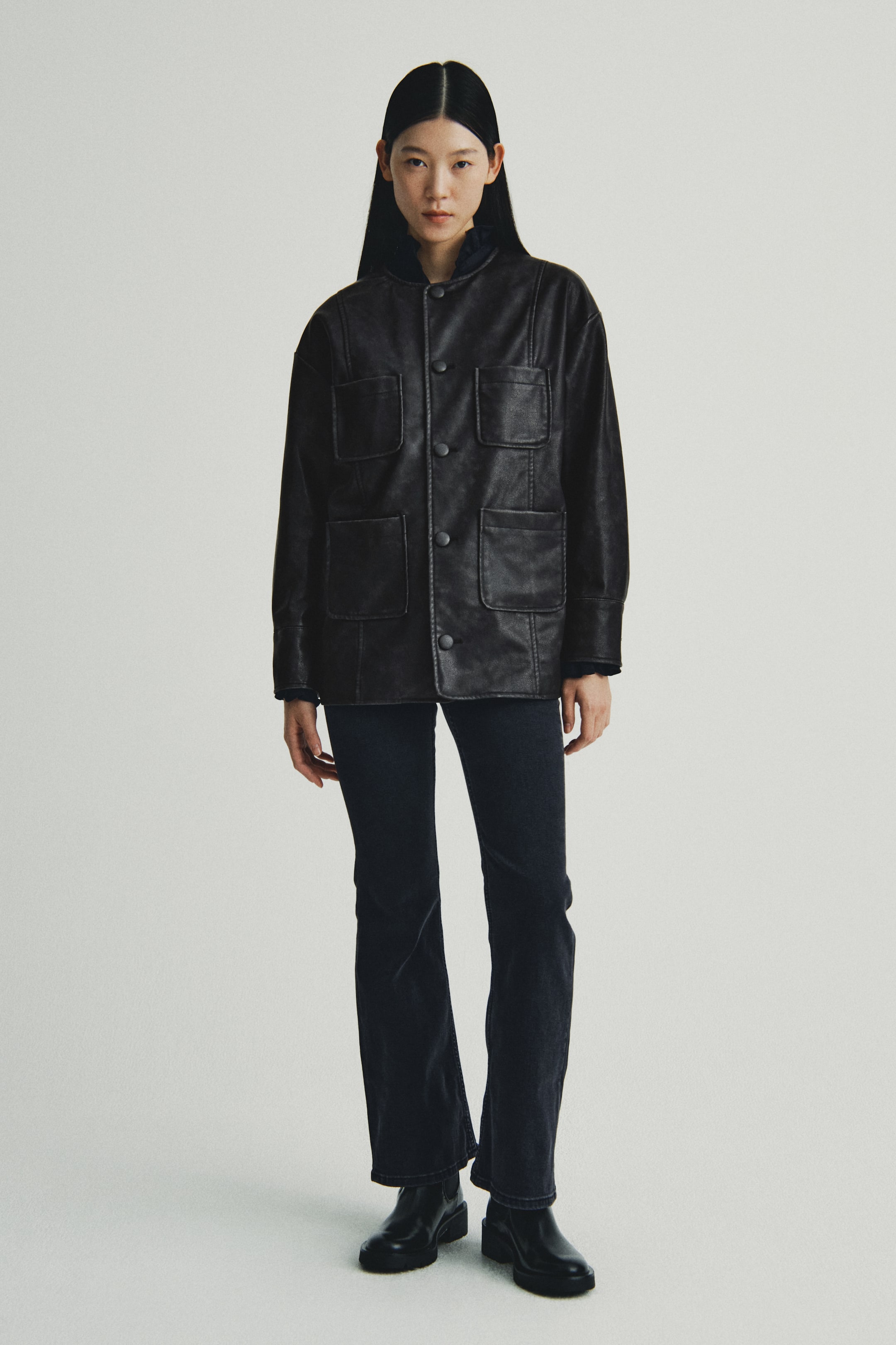 拡大画像を表示: コーティングジャケット - ブラック - レディース | H&M JP 1