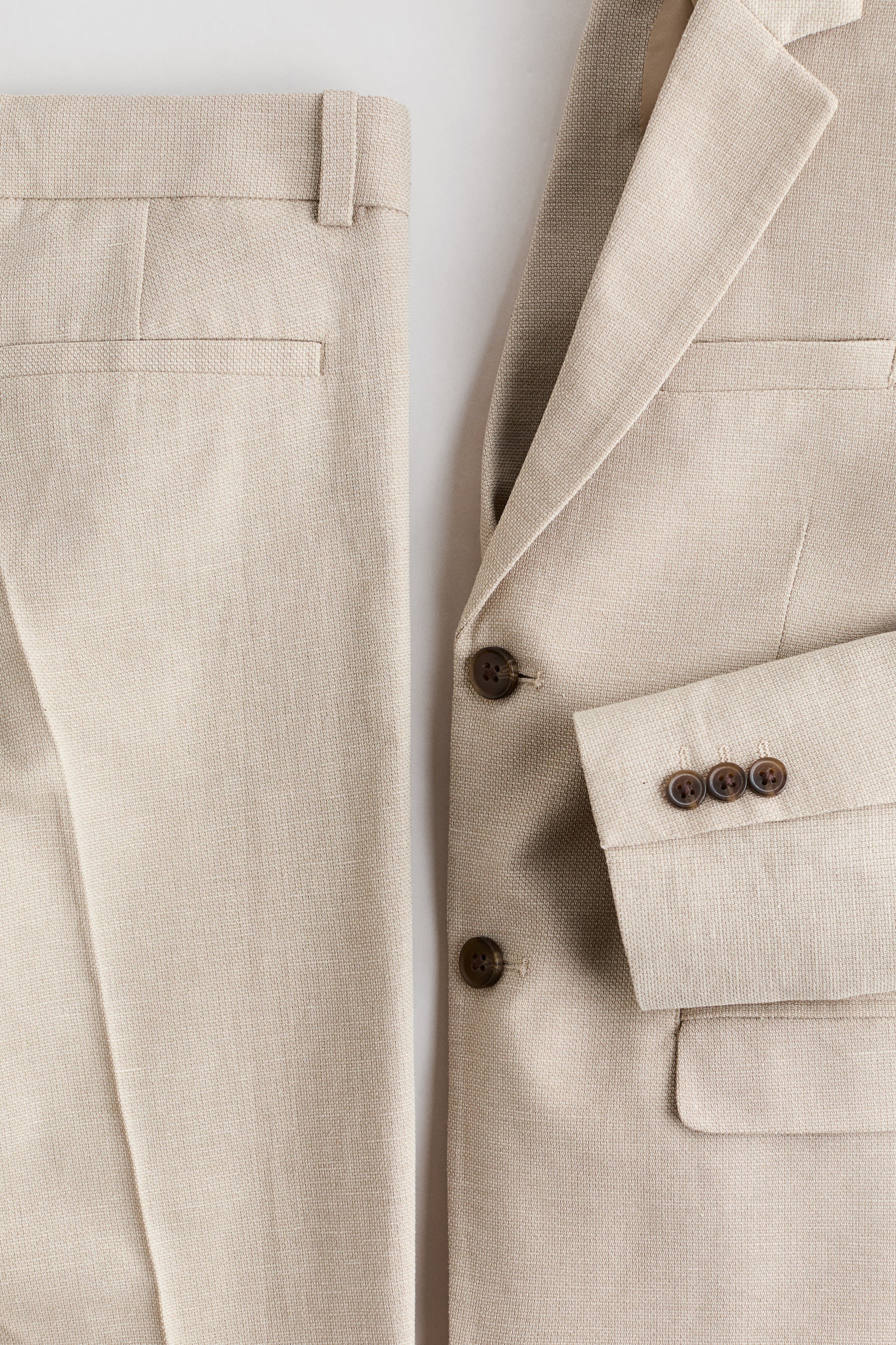Anzug aus Leinengemisch - Hellbeige/Marineblau/Helles Mattblau - 4