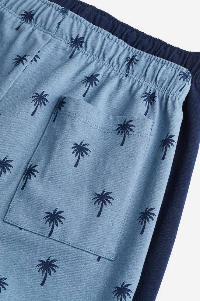 2-pack pyjama shorts - Dusty blue/Palm trees/Black/Checked - 2