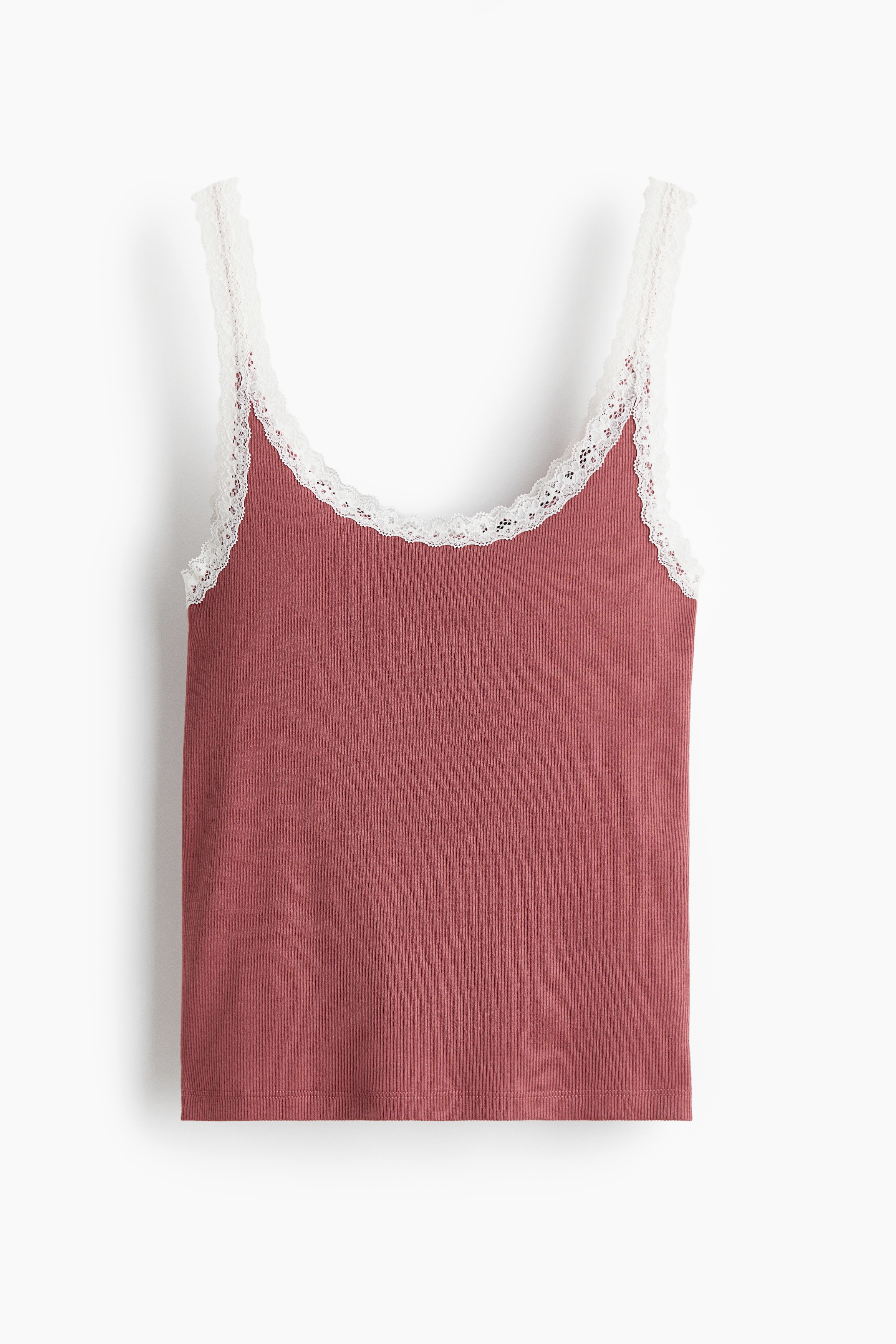 Top sin mangas con encaje - Rosa antiguo/Blanco/Floreado/Blanco/Lunares/Gris jaspeado/Azul marino