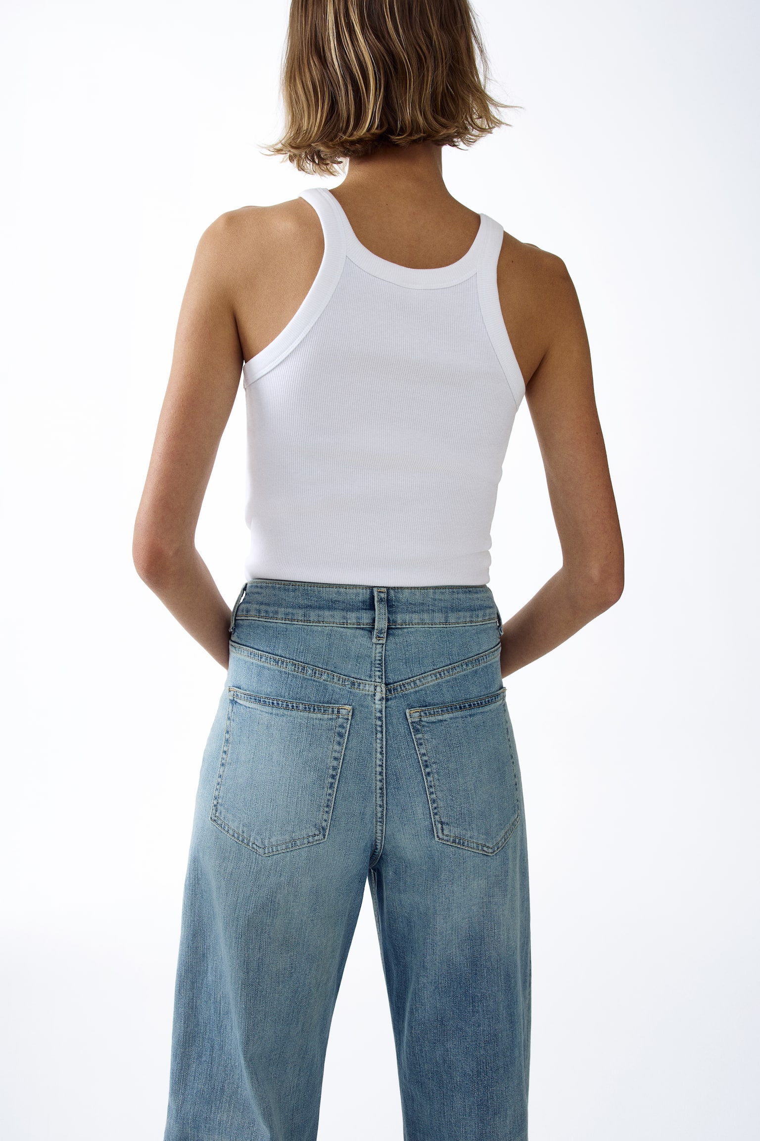Wide High Waist Jeans - Svetla teksas plava/Tamnosmeđa/Teksas plava/Mornarsko teksas plava/Mornarsko teksas plava/Tamna teksas plava/Isprana teksas plava/Svetla teksas plava/Bela/Tamna teksas plava/Tamna teksas siva/Bež/Teksas plava/Crna - 6