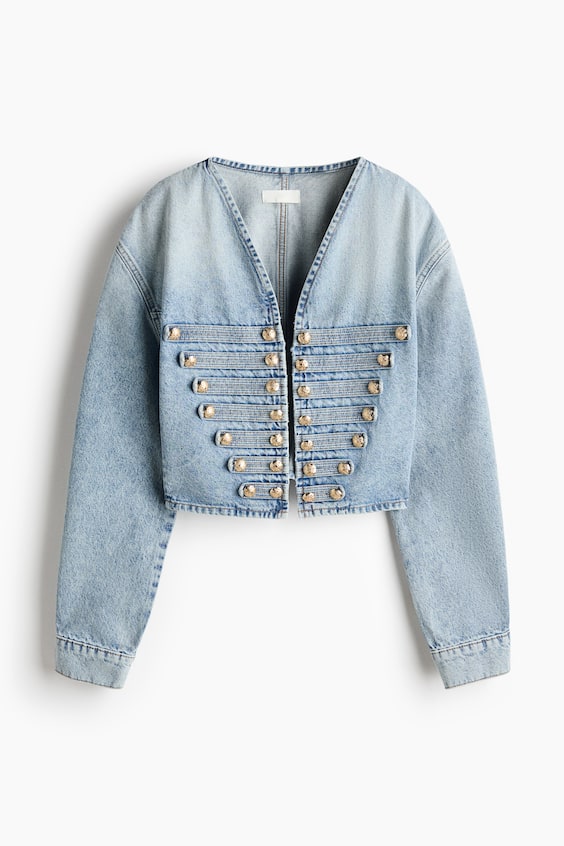 Женские куртки H&M Cropped Denim Jacket
