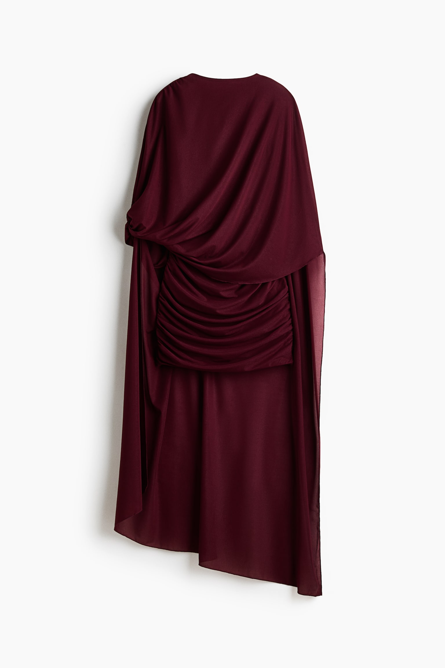 Женское платье H&M Draped Cape, цвет: Бордовый — фото 1