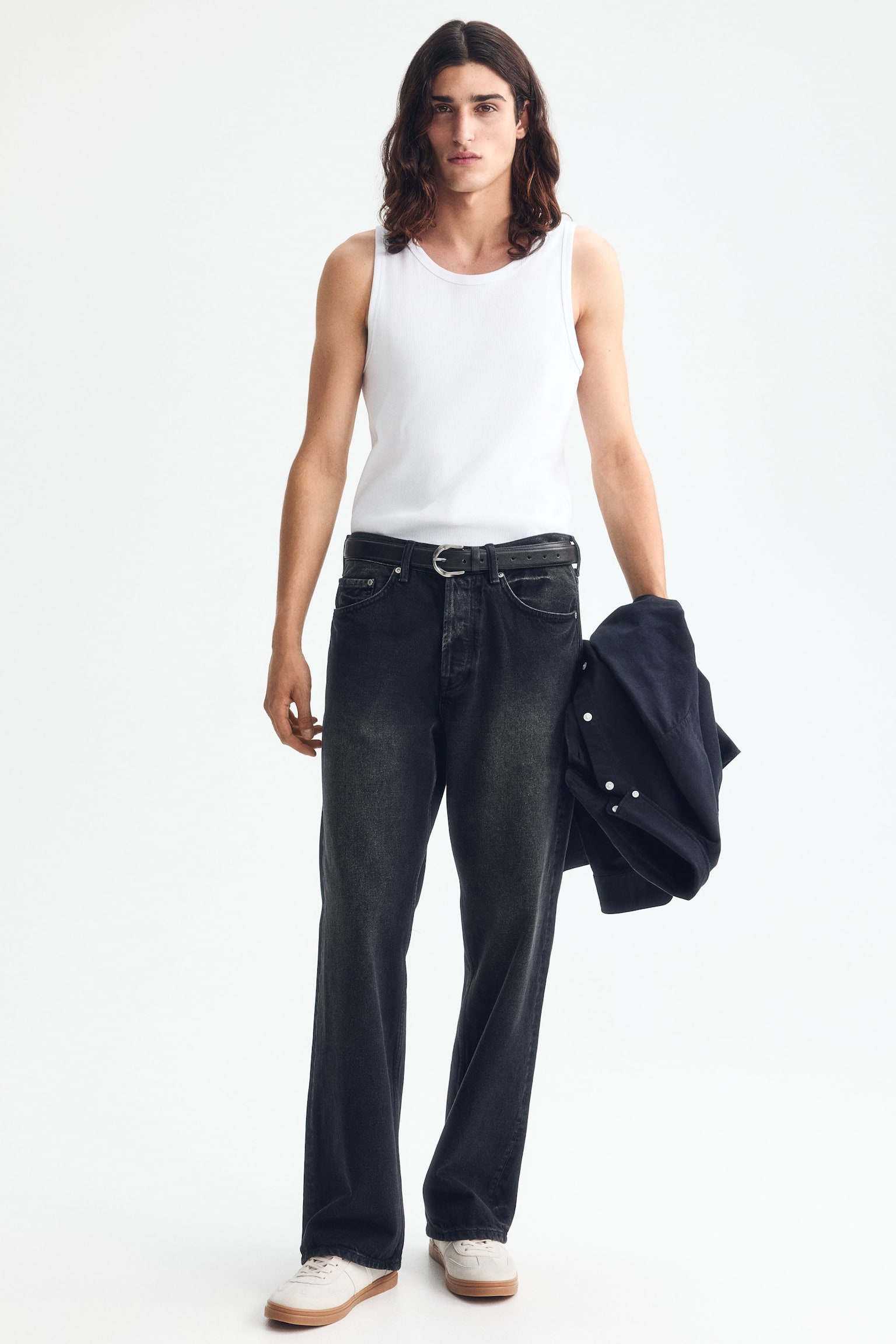 Slim Fit Ribbed vest top - White/Light grey marl/Brown/Black/Dark grey/Dark khaki green - 1