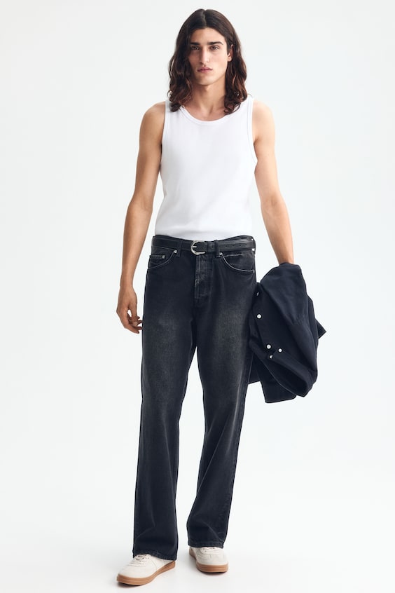 Prążkowana koszulka Slim Fit