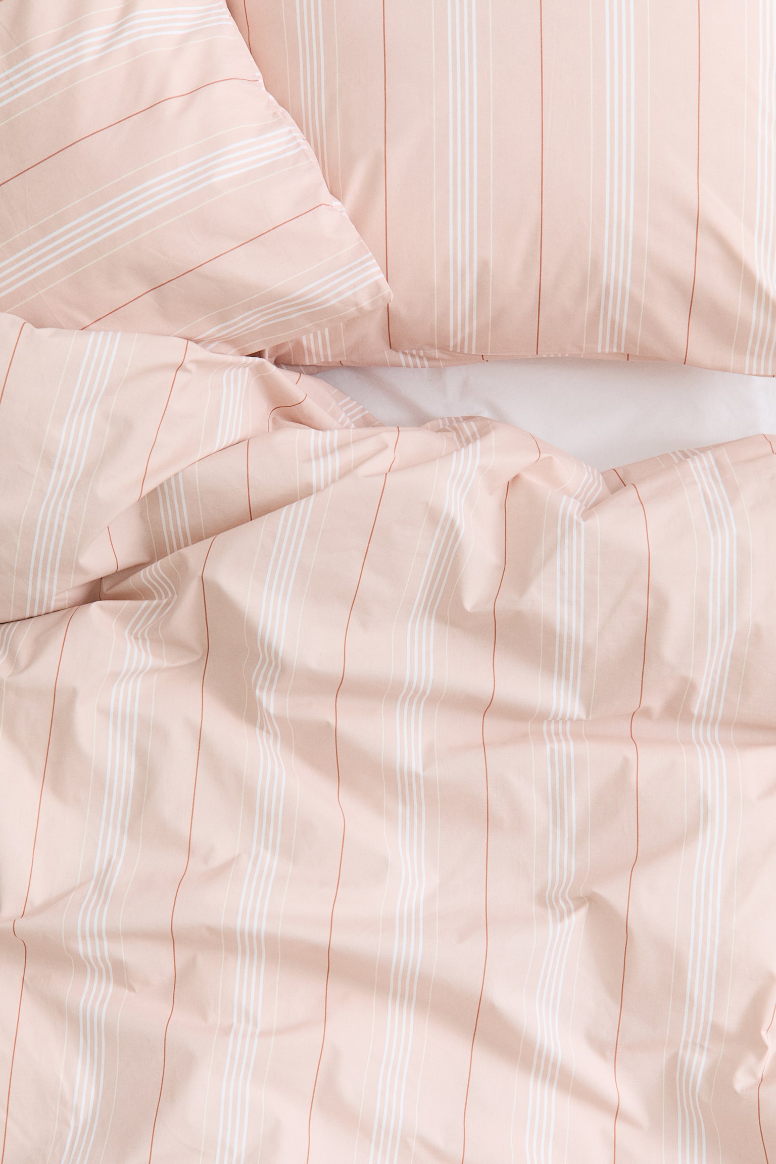 コットンパーケール掛け布団カバーセット ダブル／キング - ライトピンク／ストライプ/ライトイエロー／ストライプ/ライトブルー／ストライプ/グリーン／ストライプ - 3