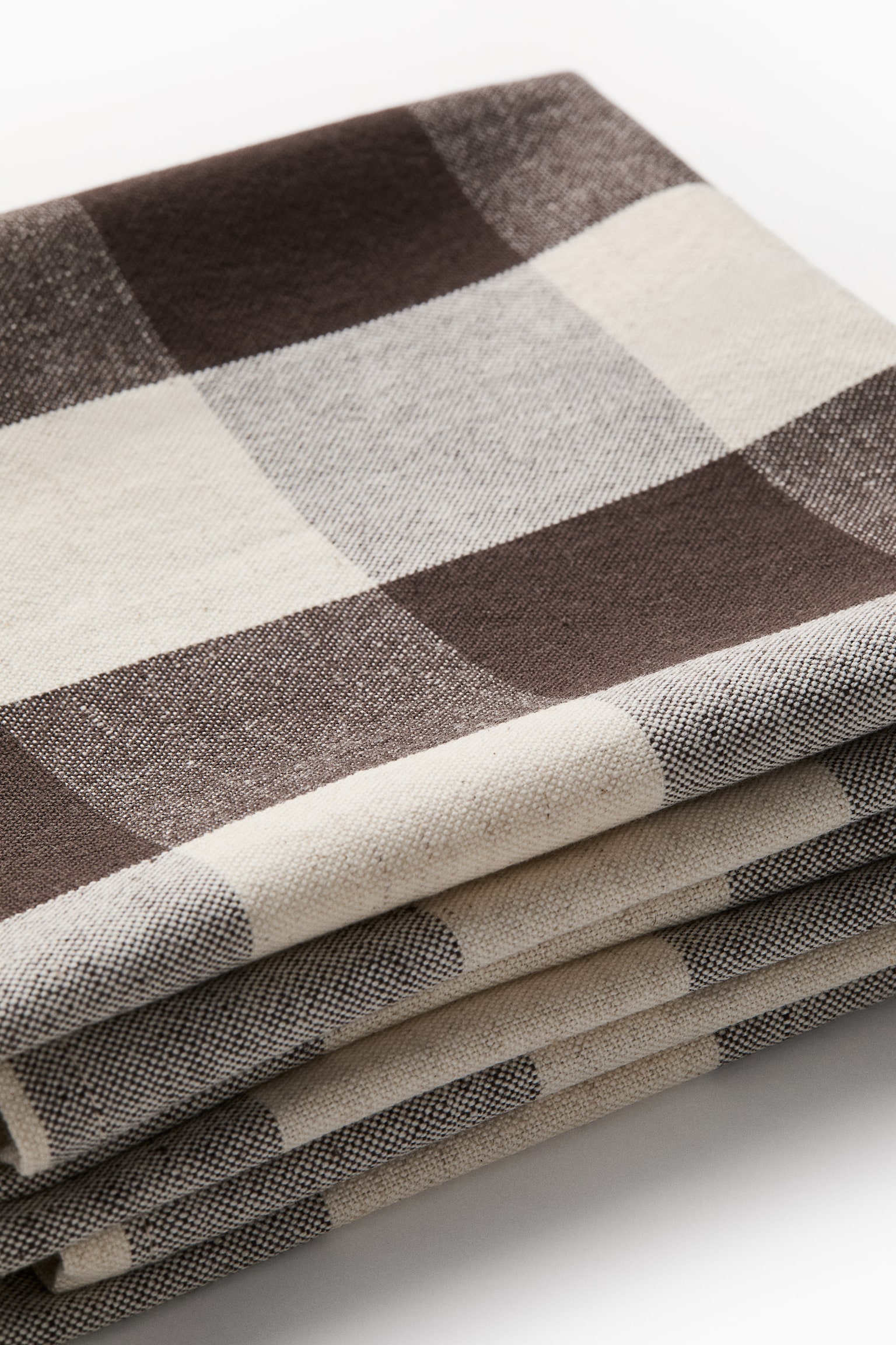 2-pack linen-blend tea towels - Marrón/Cuadros vichy/Terracotta/Gingham check/Olive green/Gingham check/Beige/White striped/Beige/Cuadros vichy/Terracota/Rayas/Marrón oscuro/Rayas/Olive green/Beige striped/Light pink/Striped - 3