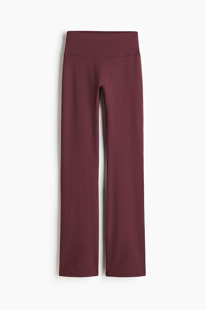 Flared sports leggings with SoftMove™ - Light burgundy/Pannacotta yellow/Chocolate plum/Light taupe/Dark grey/White/Black/Aubergine purple/Pink/Frosty lilac/Warm brown/Dark brown - 1