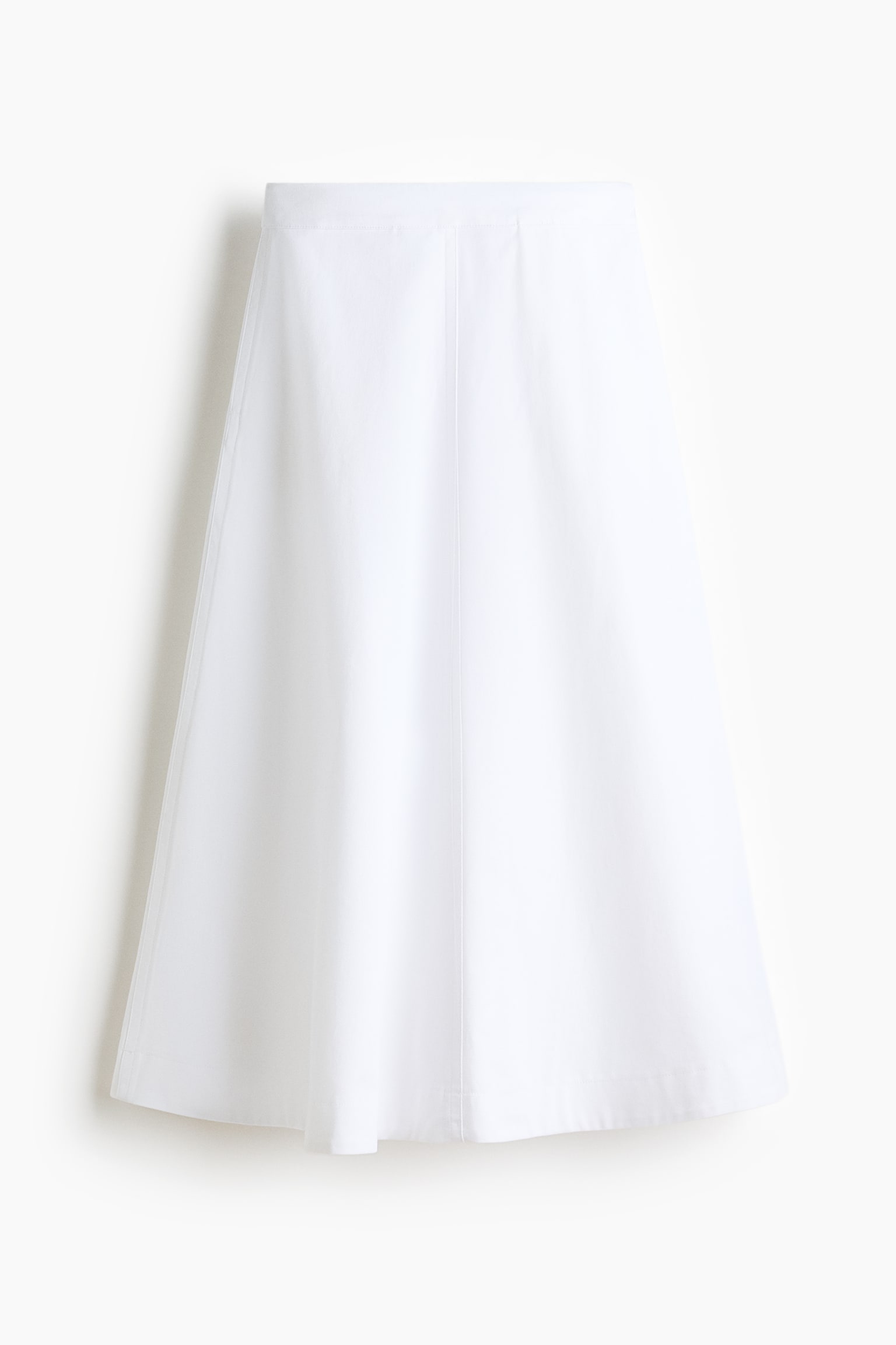 Cotton twill midi skirt - White - 2