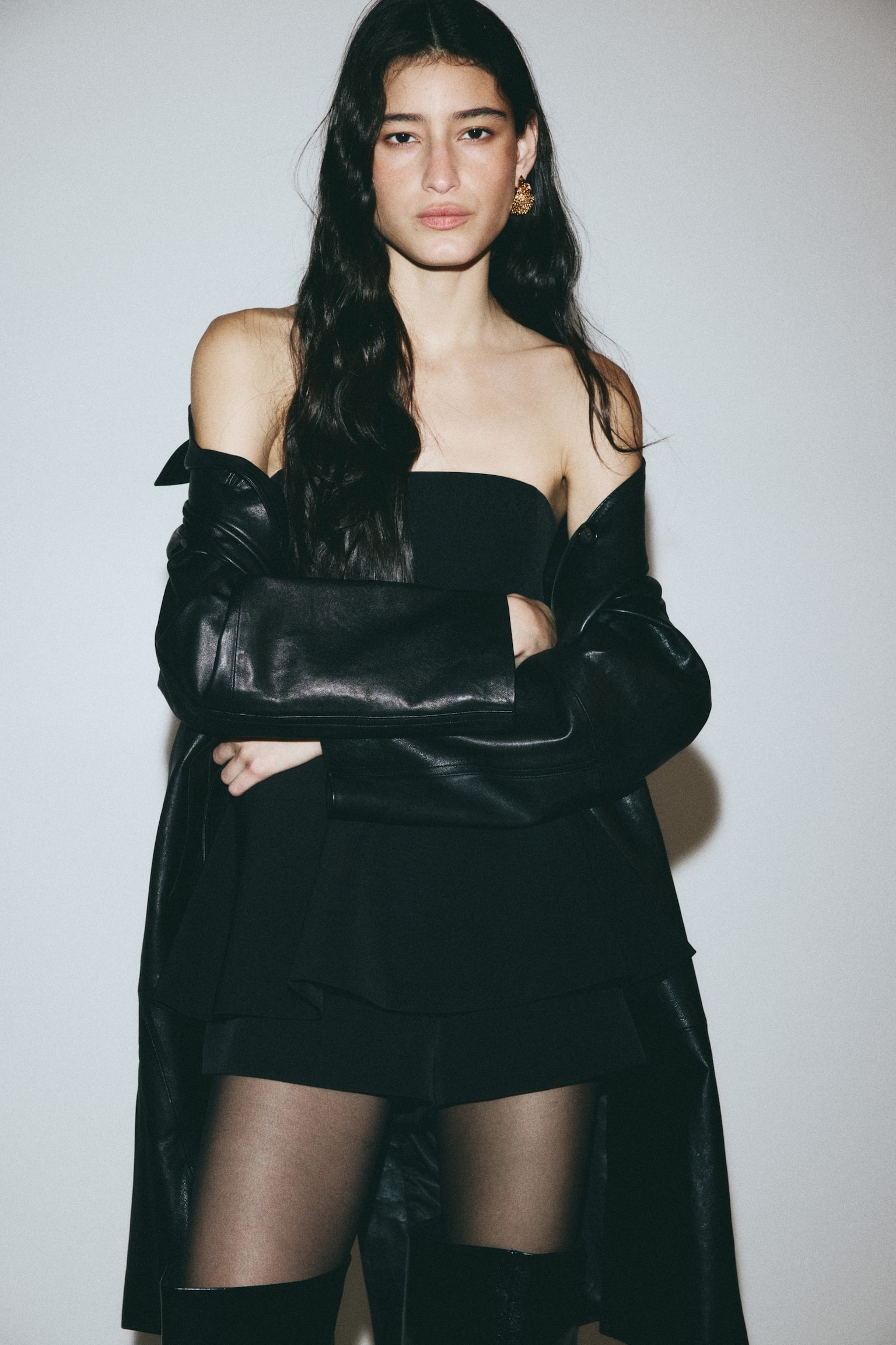 Bandeau peplum playsuit - Black - 4