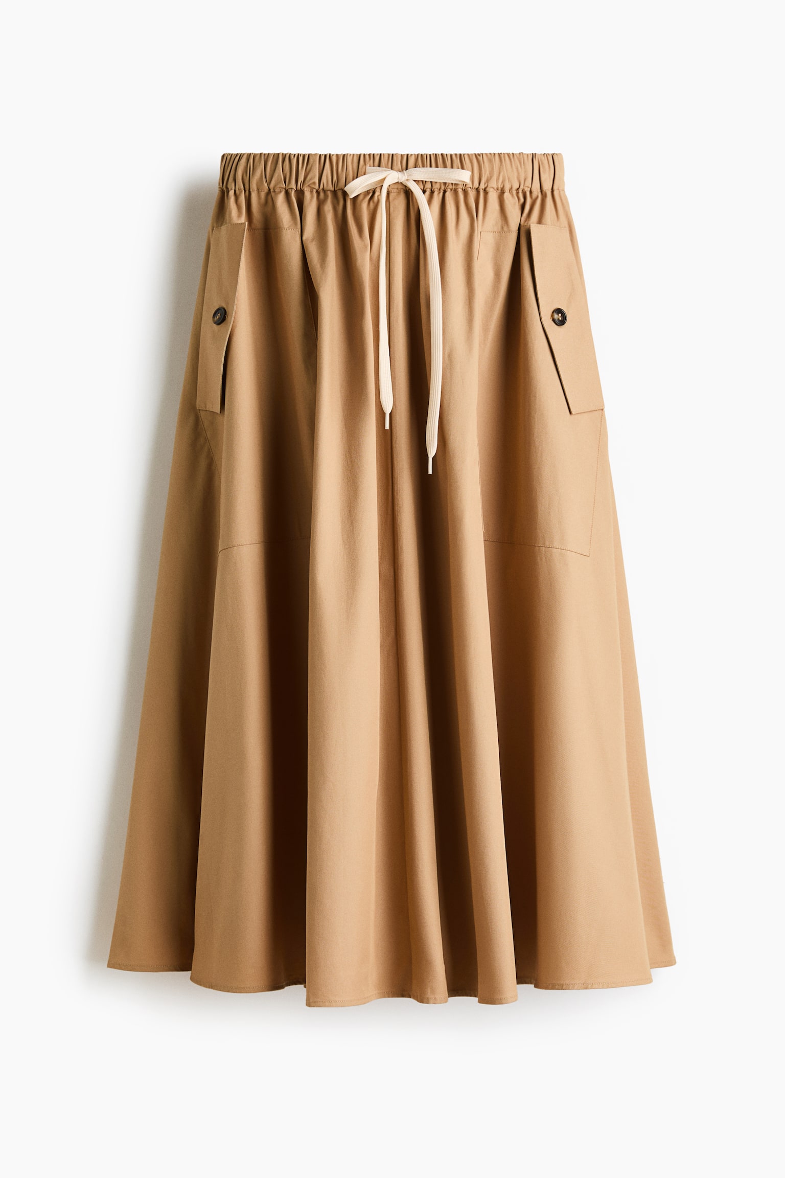 Circular cotton skirt - Dark beige - 2