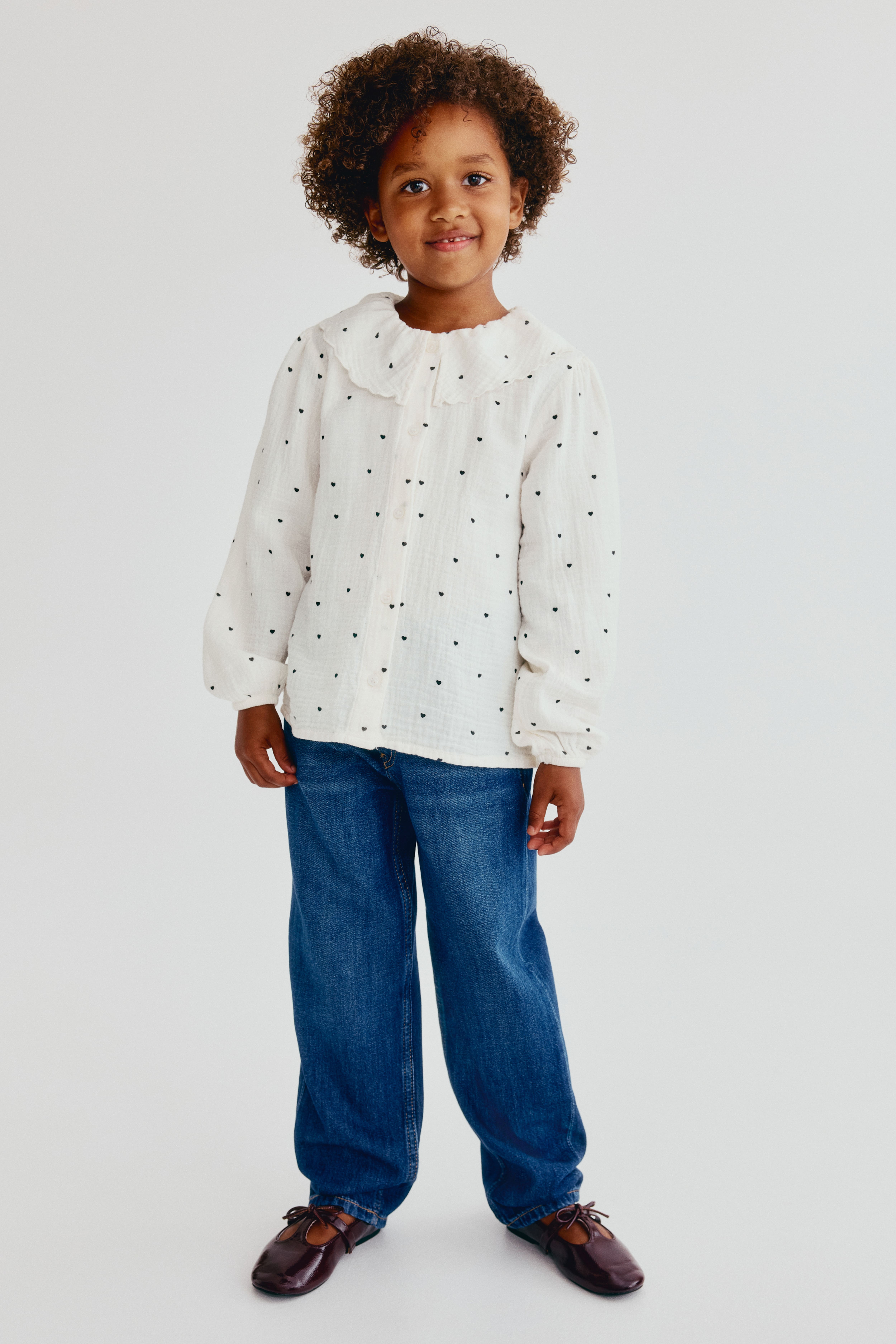 Patterned Muslin Blouse