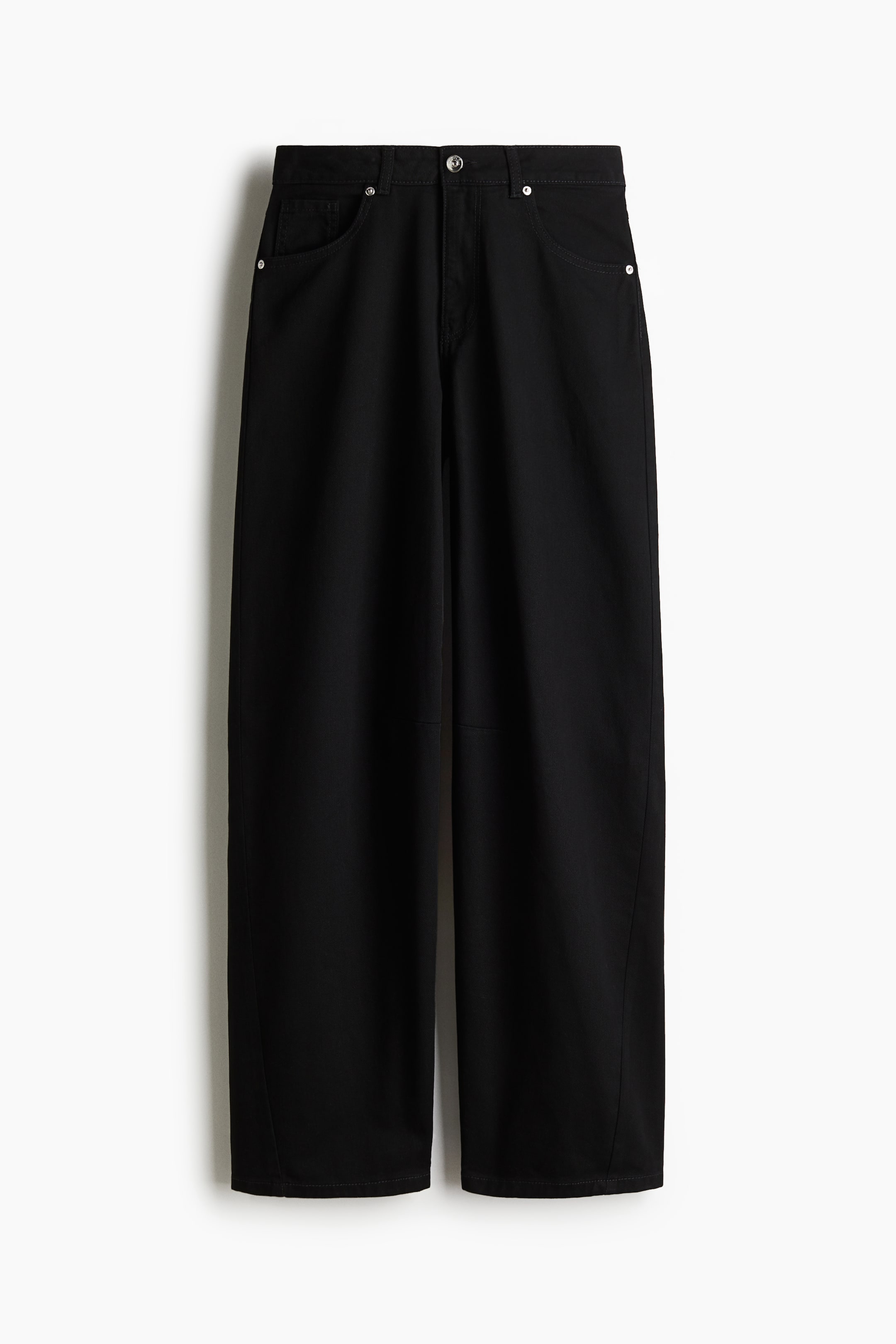 Barrel-Leg Twill Pants