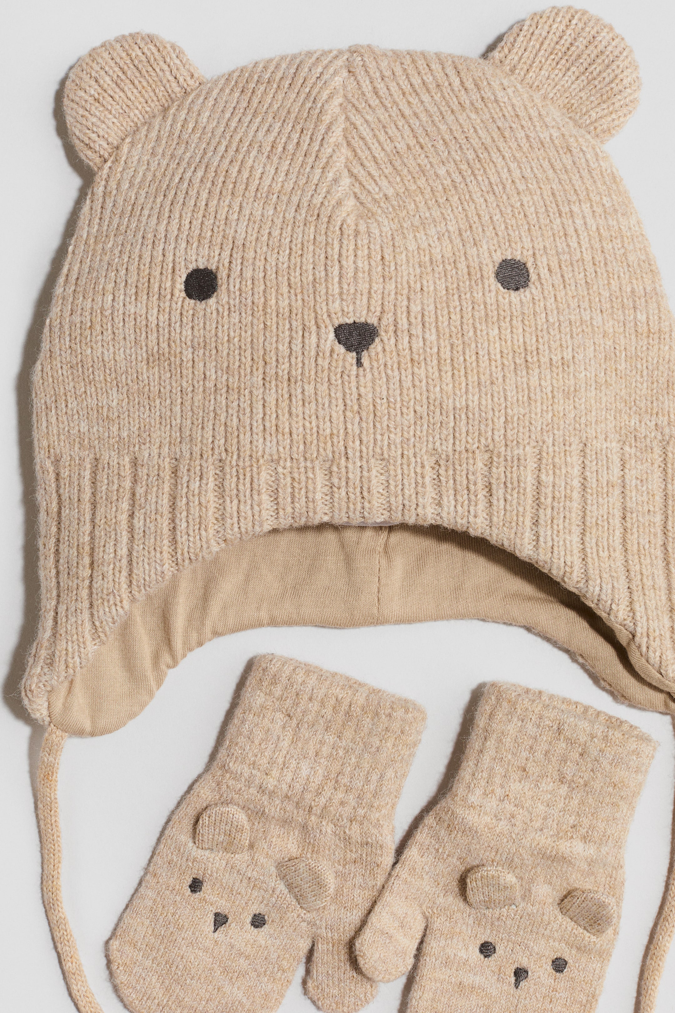 2-Piece Ear-Flap Beanie and Mittens Set