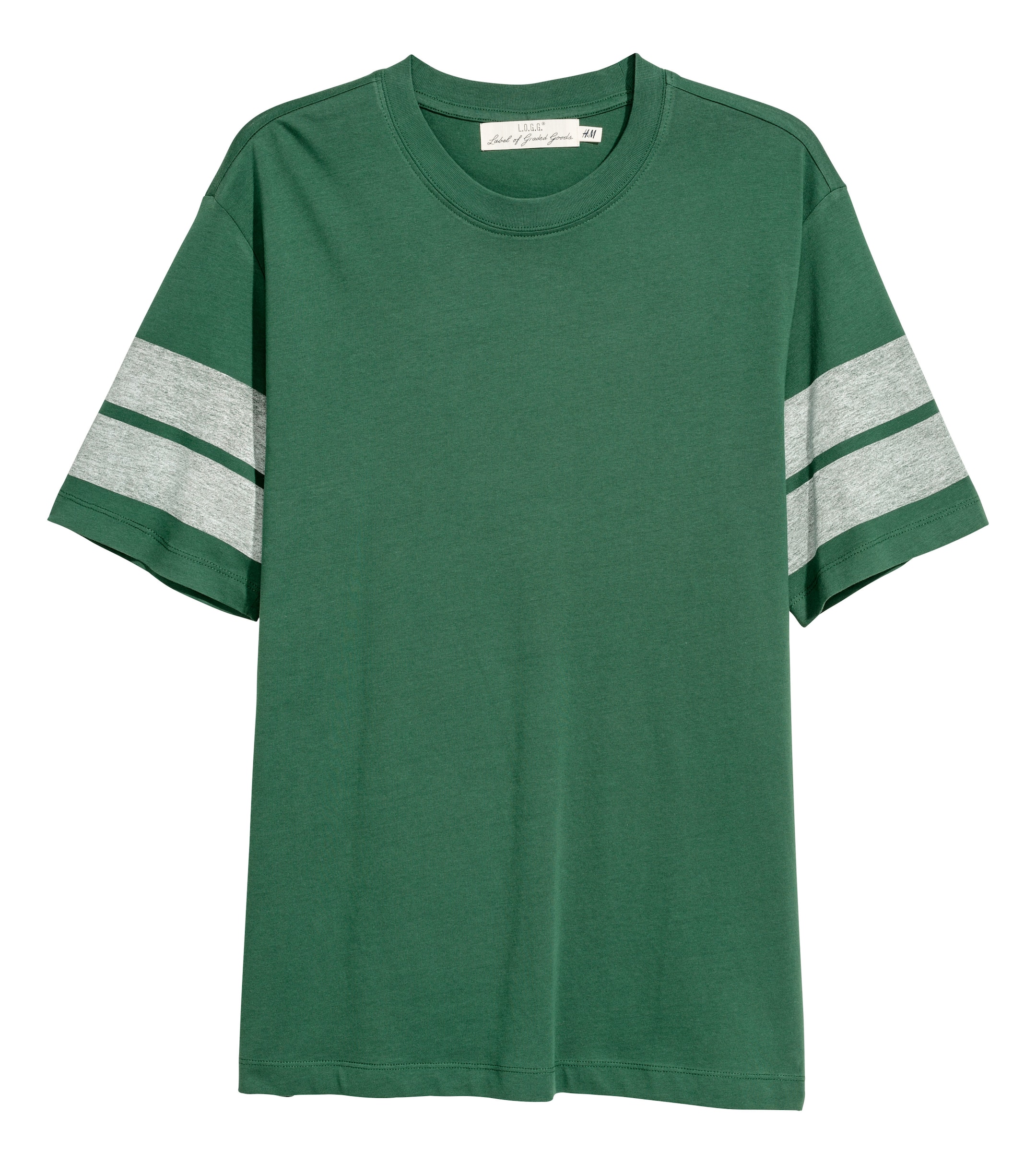 View larger image: Printed T-shirt - Dark green/Striped - Men | H&M 1