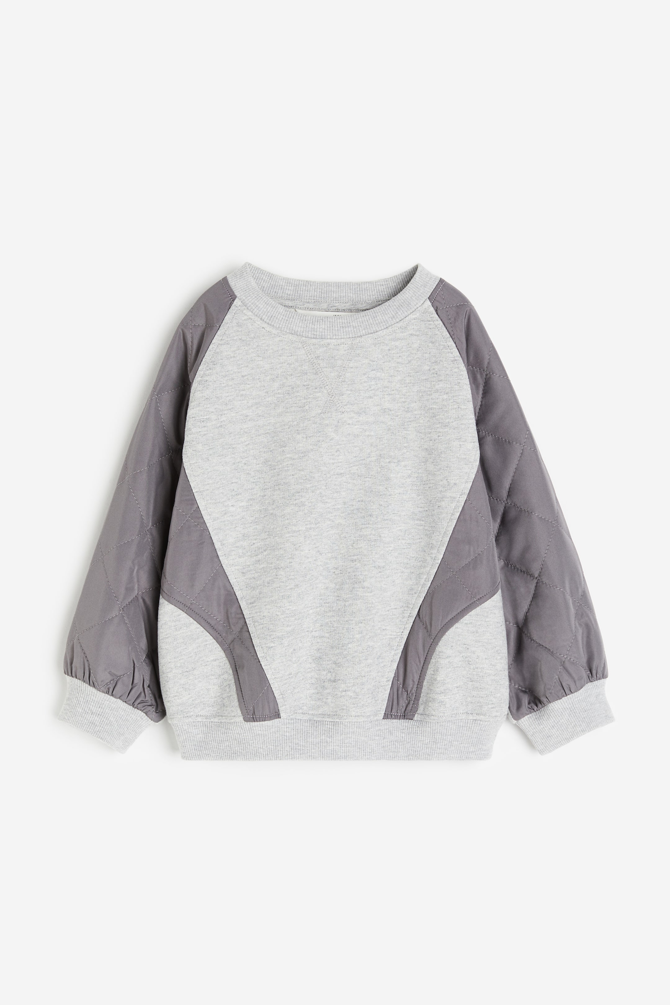 이미지 확대 보기: 퀼팅 디테일 스웨트셔츠 - 그레이 - Kids | H&M KR 1