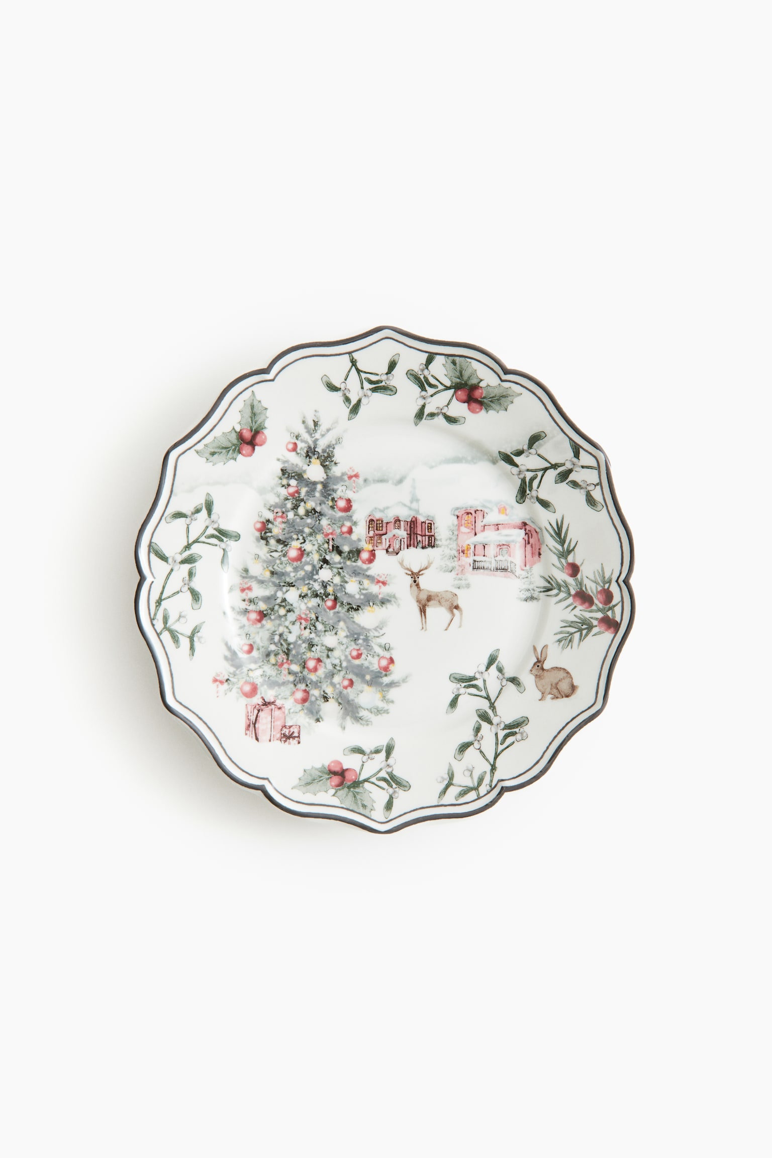 Small porcelain plate - White/Christmas - 4