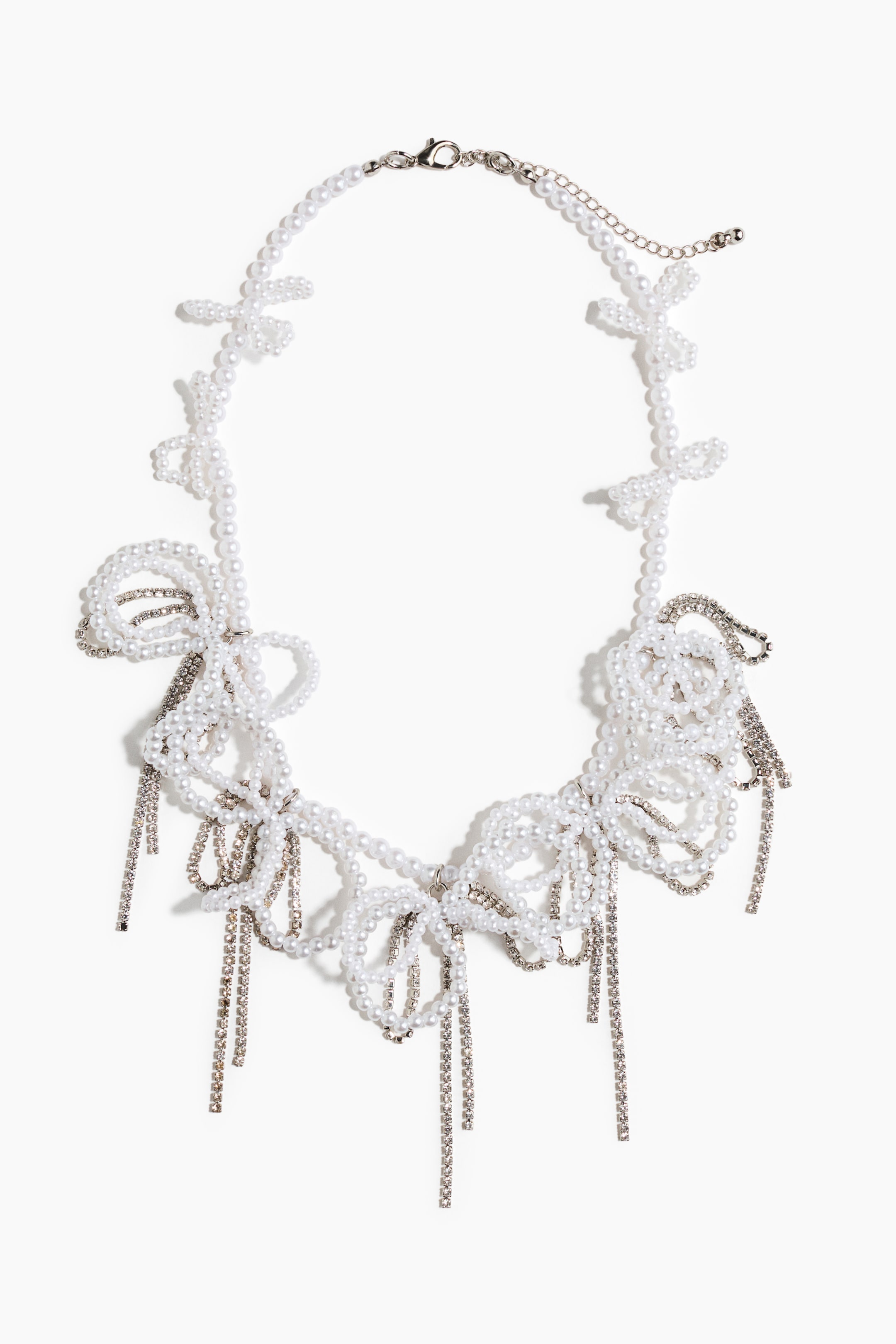 View larger image: Beaded bow necklace - White - Ladies | H&M 1