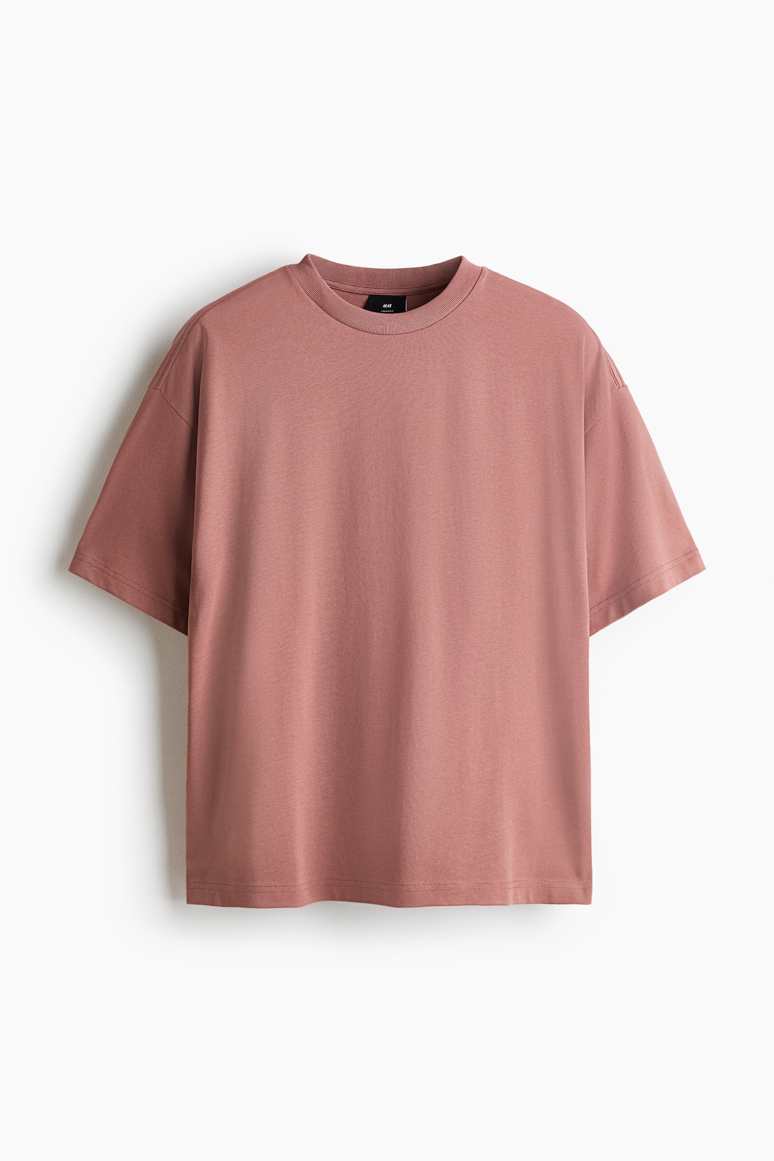 Βαμβακερό T-shirt Oversized Fit - Μουντό βερικοκί/Μαύρο/Έντονο μπλε/Κρεμ/ριγέ/Λευκό/Σκούρο χακί/Καφέ/Ανοιχτό γκρι/Ανοιχτό μοβ/Ανοιχτό γκρι μελανζέ/Μπλε/Μπεζ