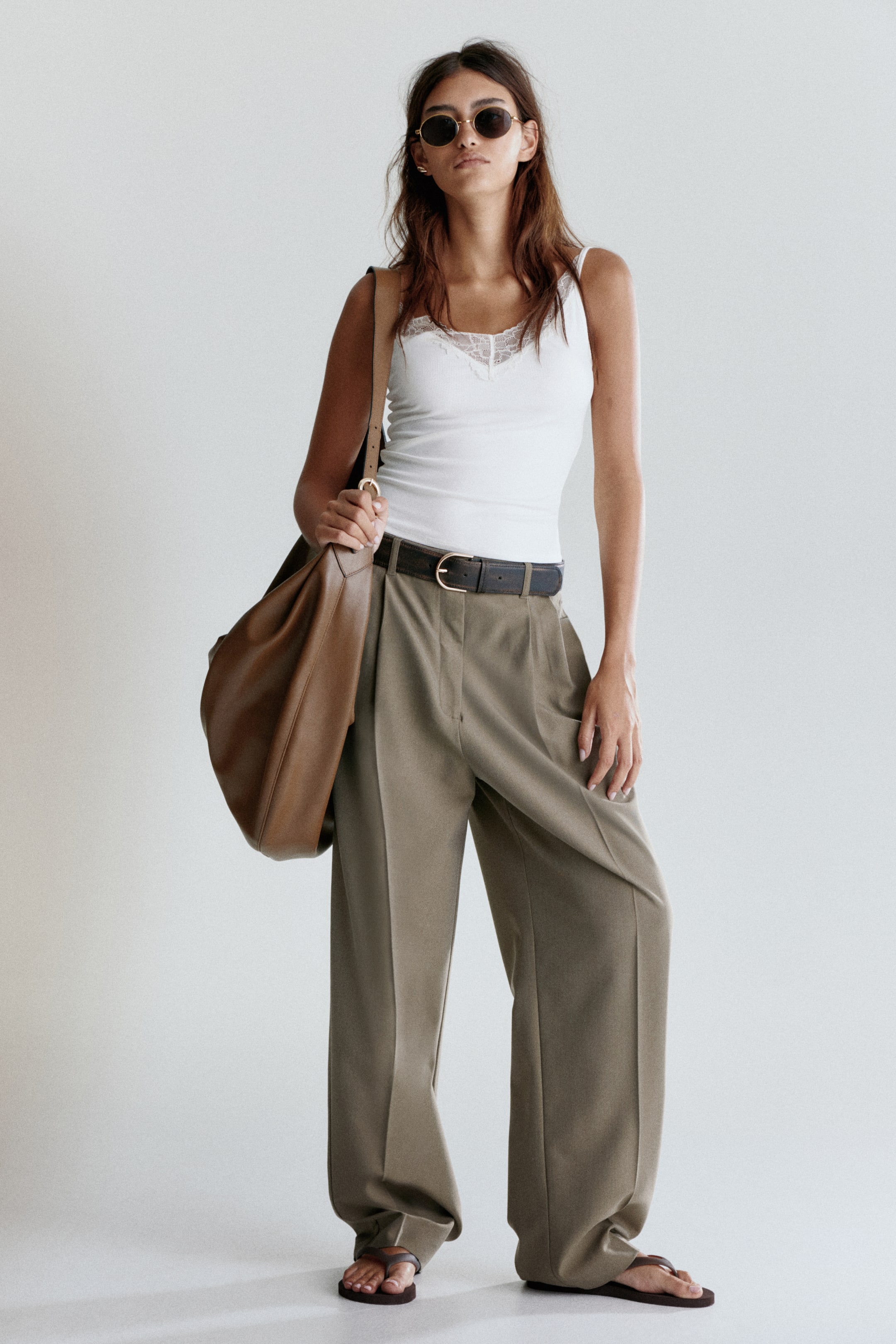 View larger image: Lace-Trimmed Camisole Top - White - Ladies | H&M PH 1