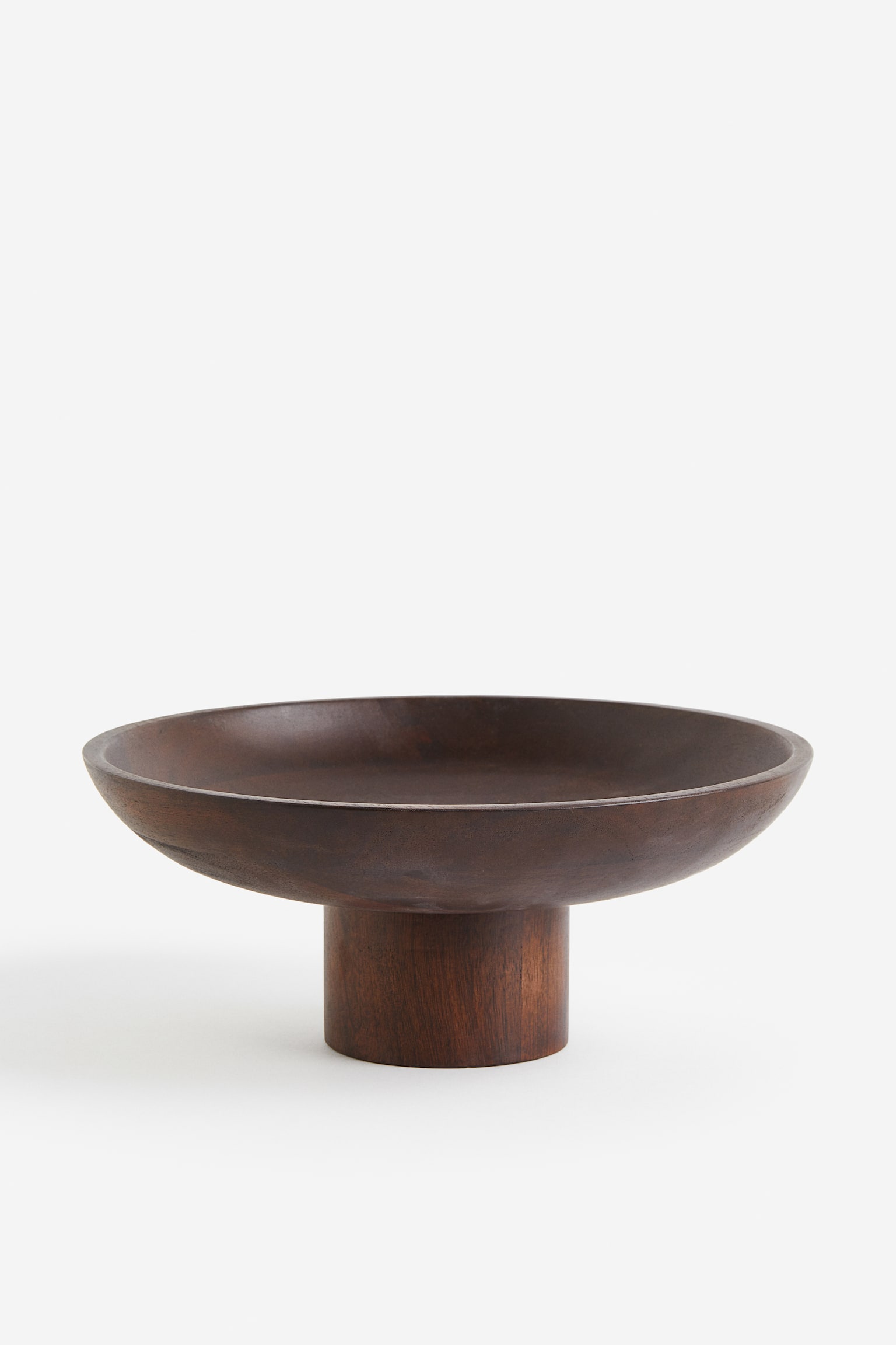 Wooden pedestal bowl - Dark brown - 1