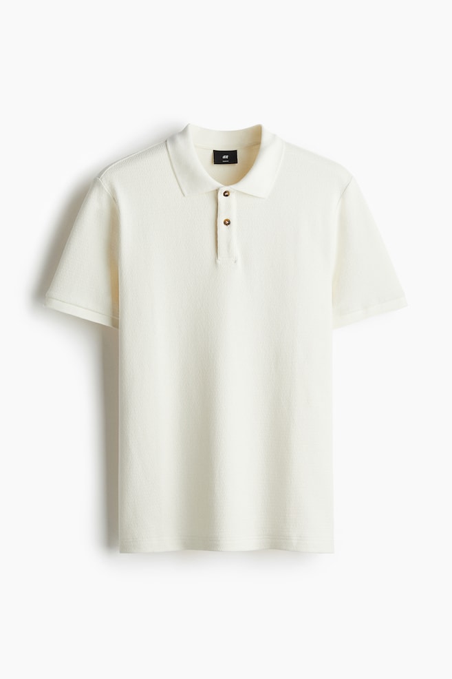 Slim Fit Polo shirt - White/Navy blue - 1