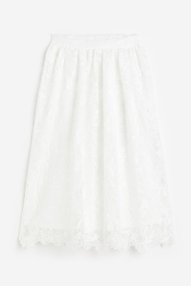 A-line lace skirt - White - 2
