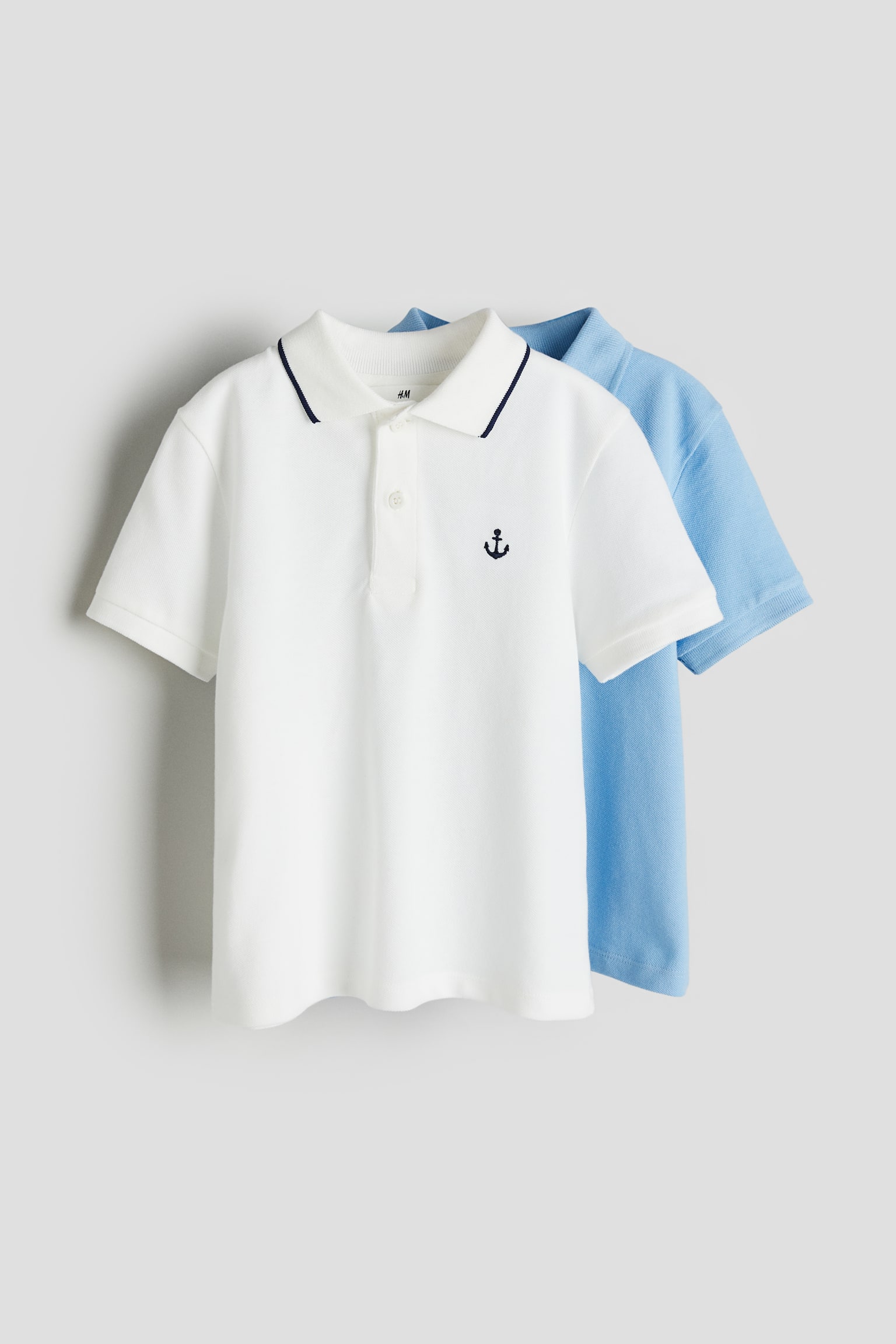 2-pack Polo Shirts - White/Light blue/Beige marle/Black - 1