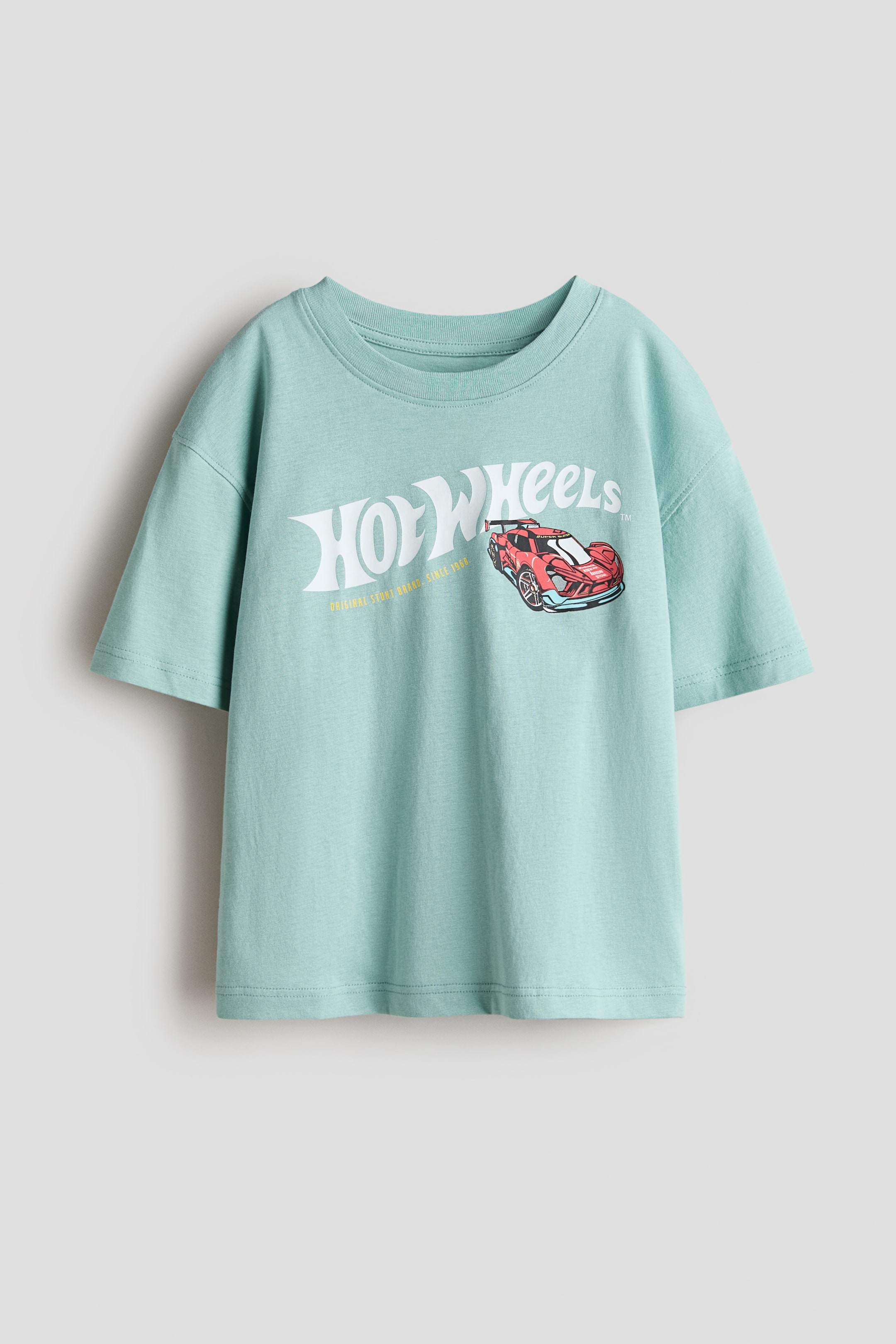 Xem ảnh lớn hơn: Áo thun cotton in hình - Màu ngọc lam khói/Hot Wheels - Kids | H&M VN 1