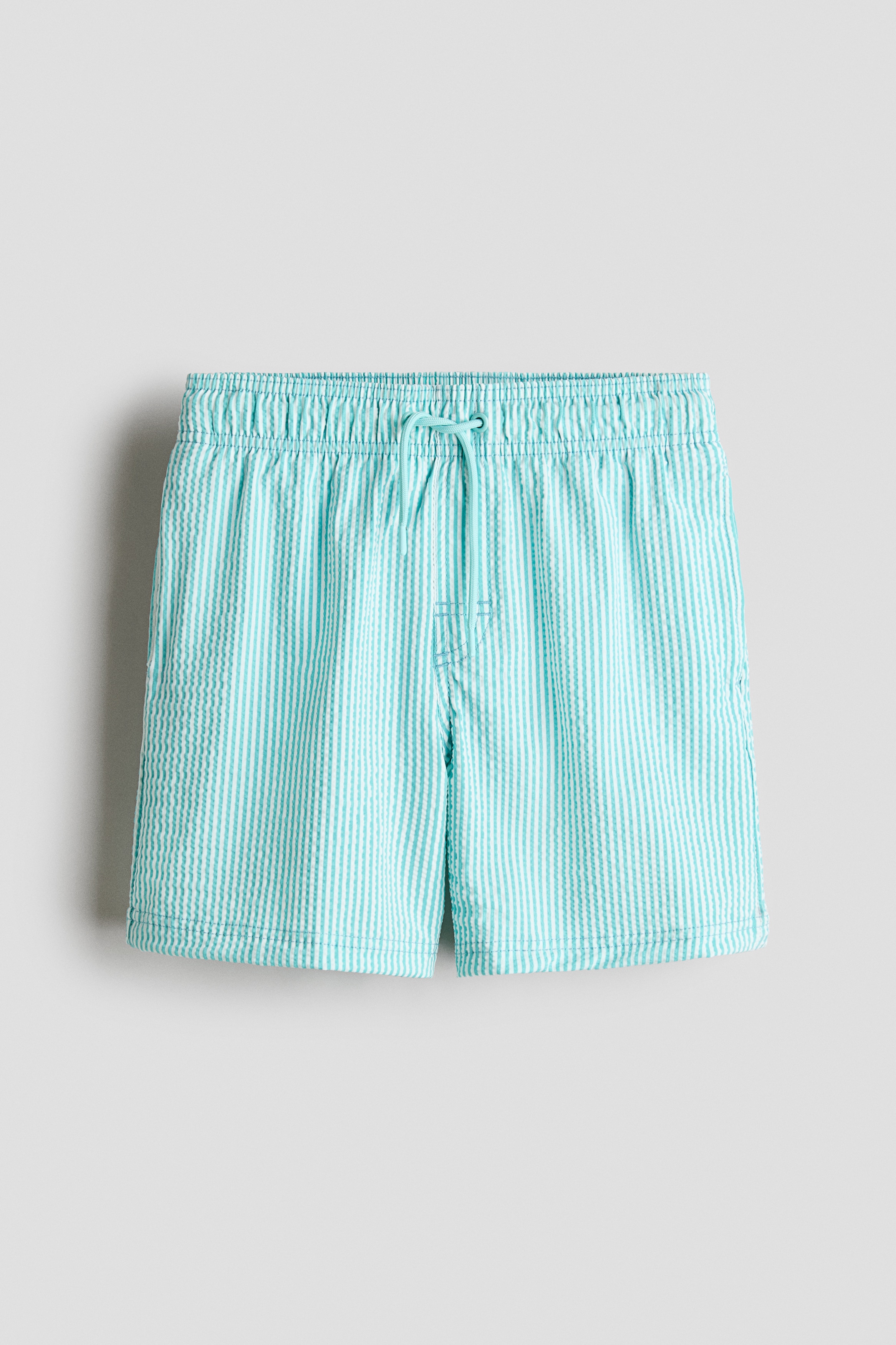 H & M - Badeshorts aus Seersucker - Türkis - Kinder