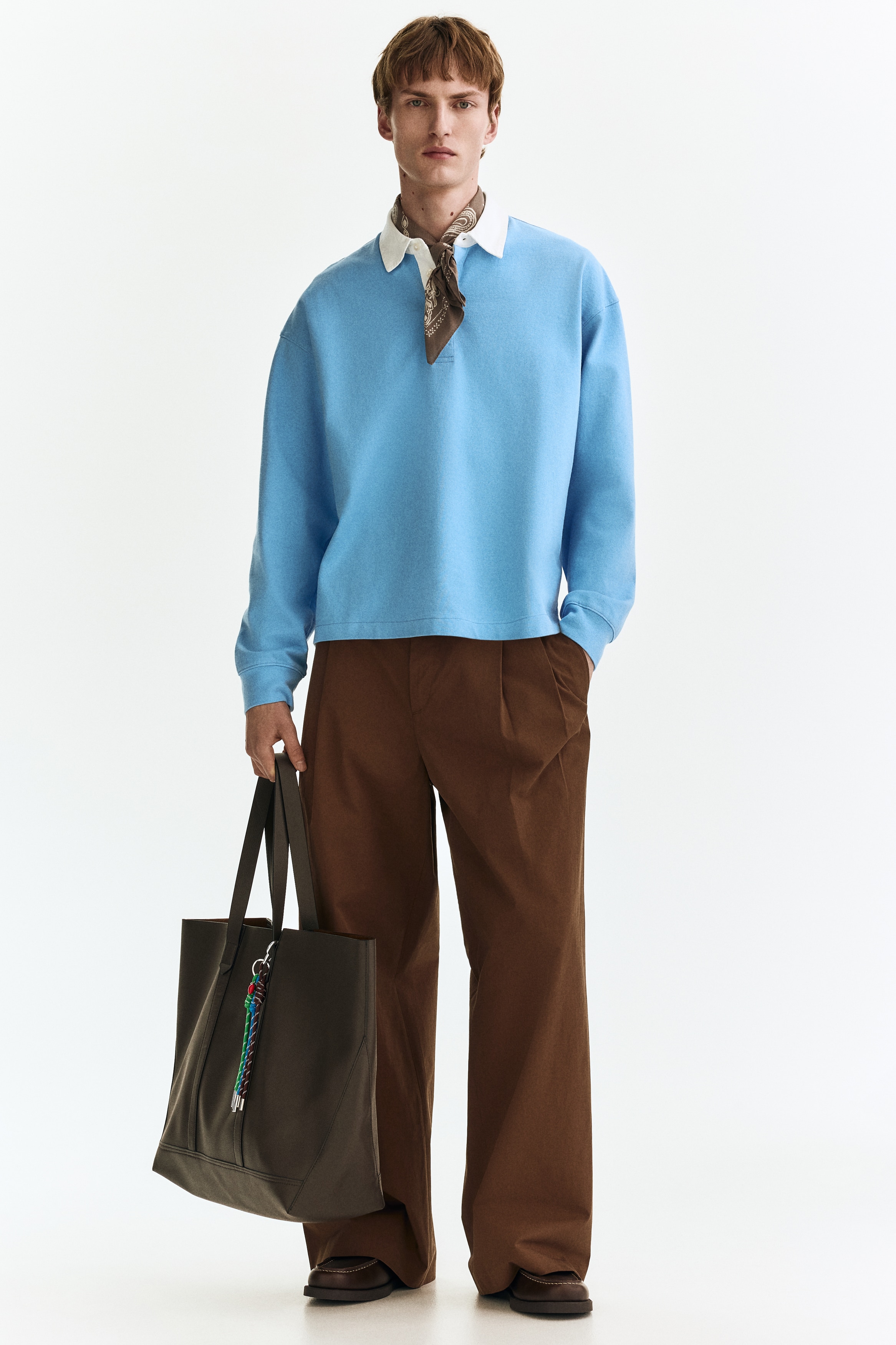 Poloshirt aus Baumwolle in Loose Fit - Hellblau/Colourblocking/Marineblau/Colourblocking/Graumeliert/Colourblocking