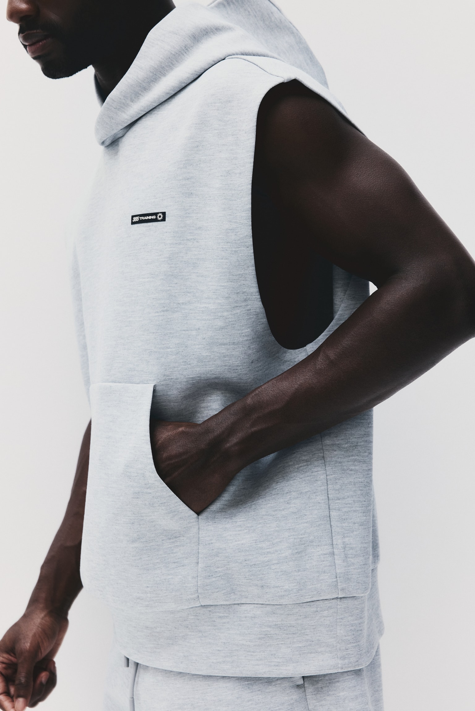 Sleeveless Sports hoodie with DryMove™ - Grey marl/Burgundy/365 Training Team/Dark grey/Running - 4