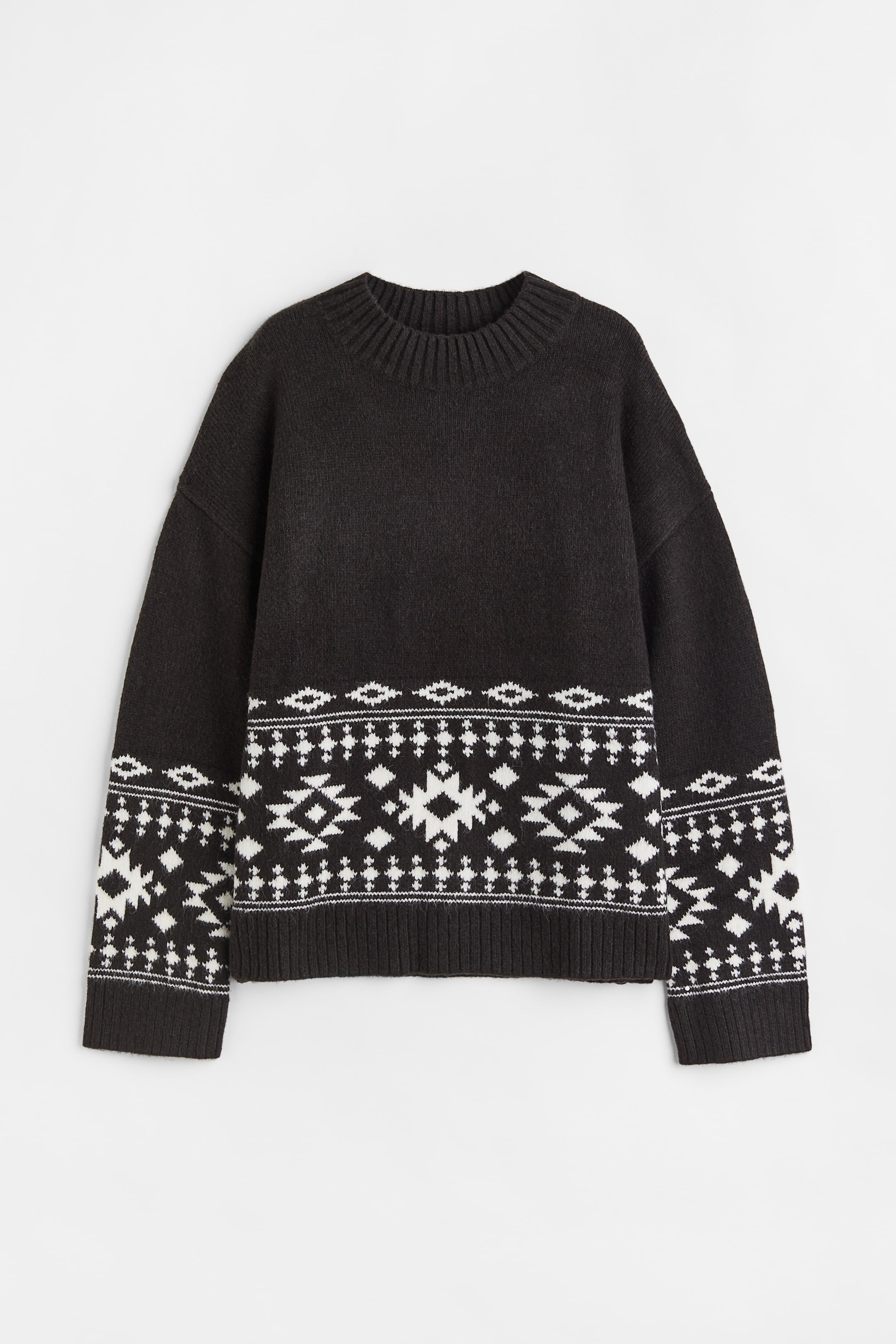 View larger image: Jacquard-knit jumper - Black/Patterned - Ladies | H&M IN 1