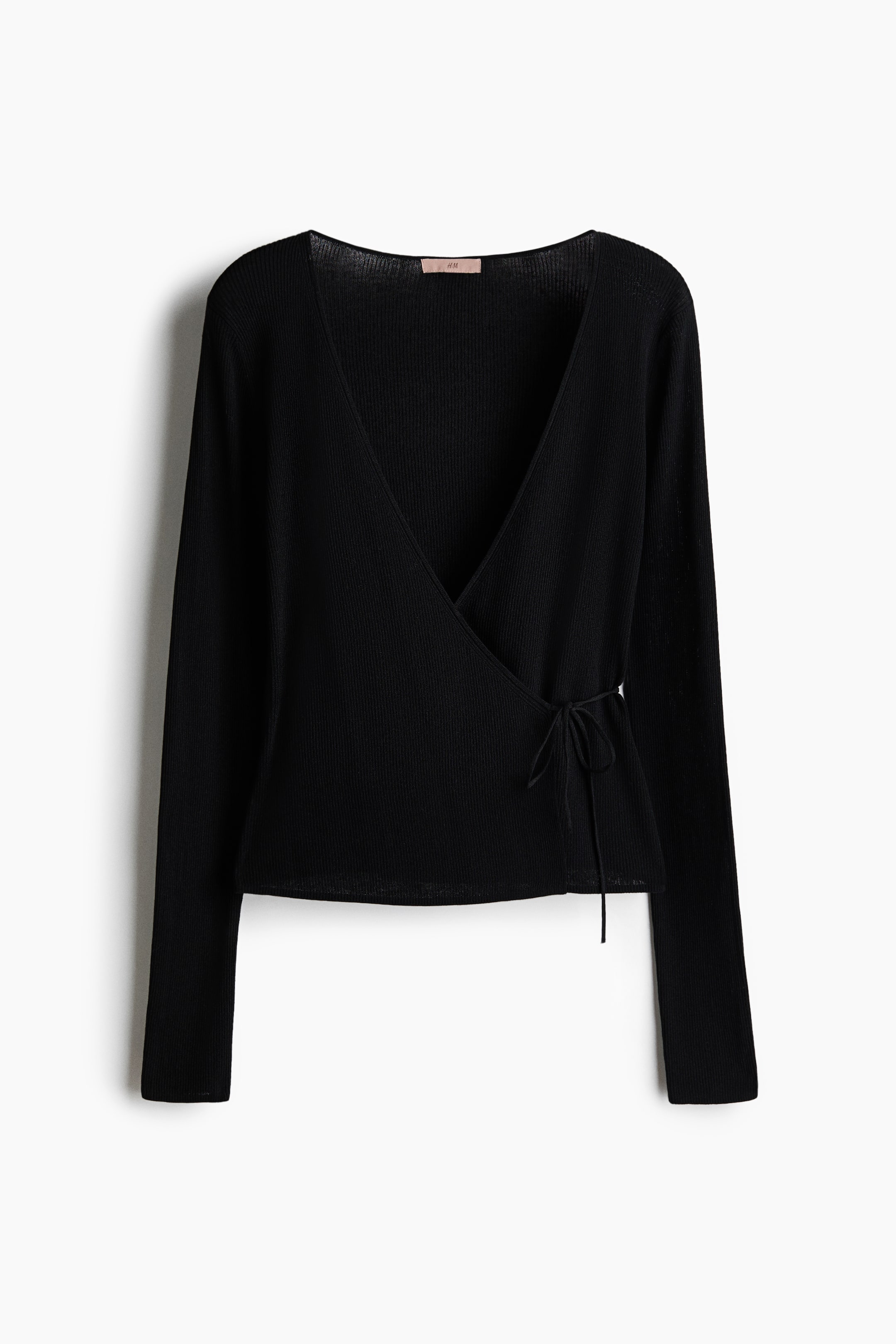 Rib-Knit Wrap Cardigan