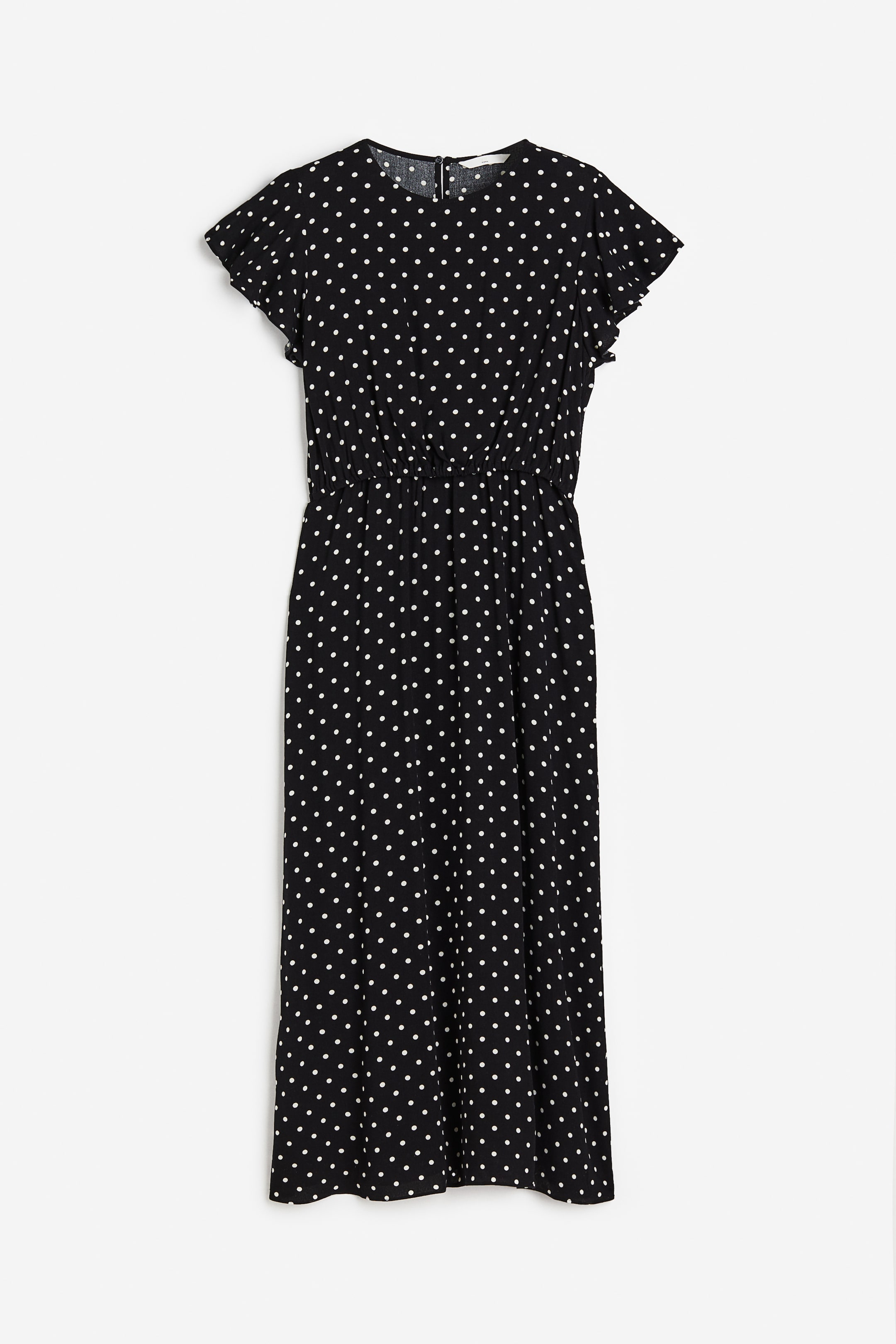 MAMA Crêped Nursing Dress - Black/dotted - Ladies | H&M US