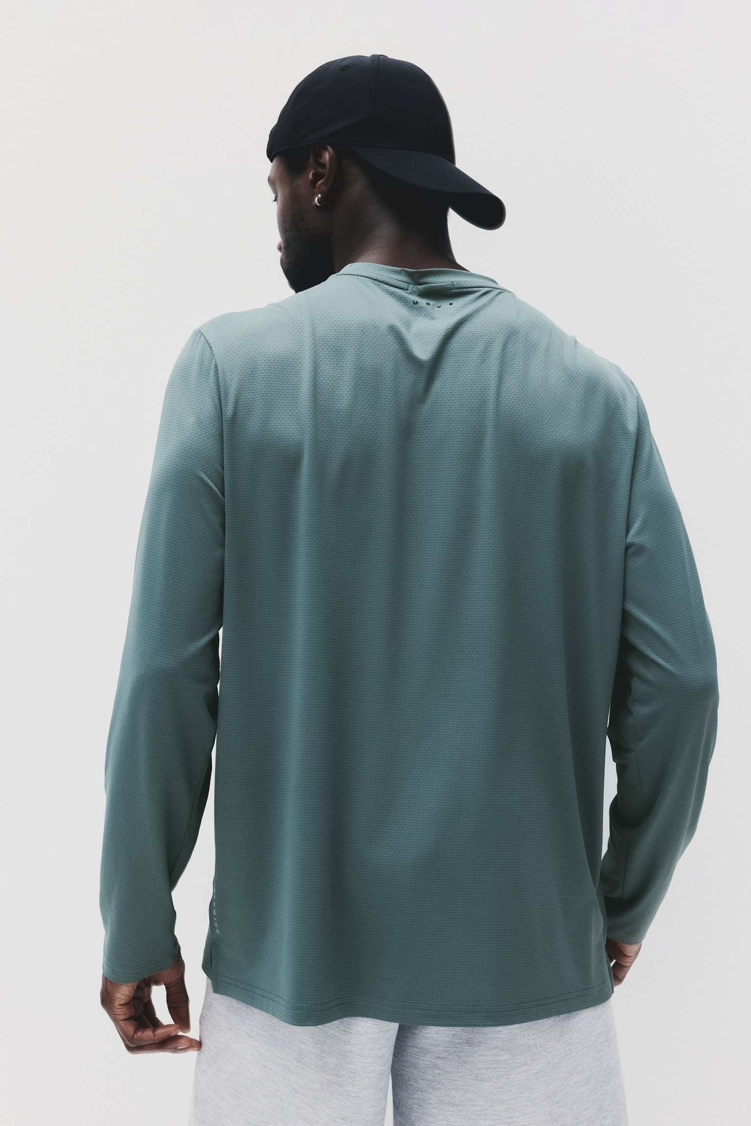 Long-sleeved sports top with DryMove™ - Dusty green/Light grey/Black/Grey marl - 7