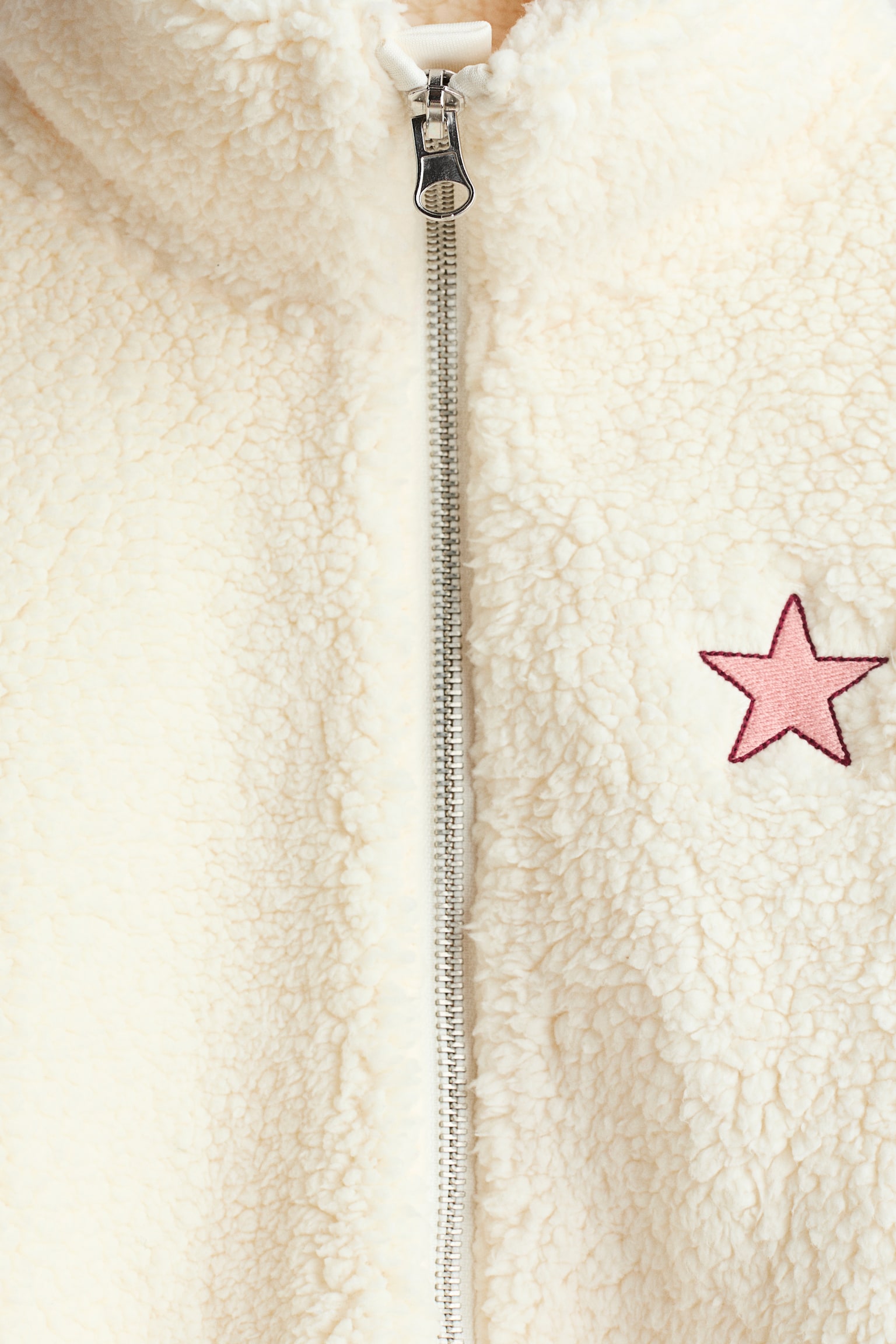 Детская куртка H&M Loose-Fit Teddy Fleece, цвет: Кремовый — фото 7