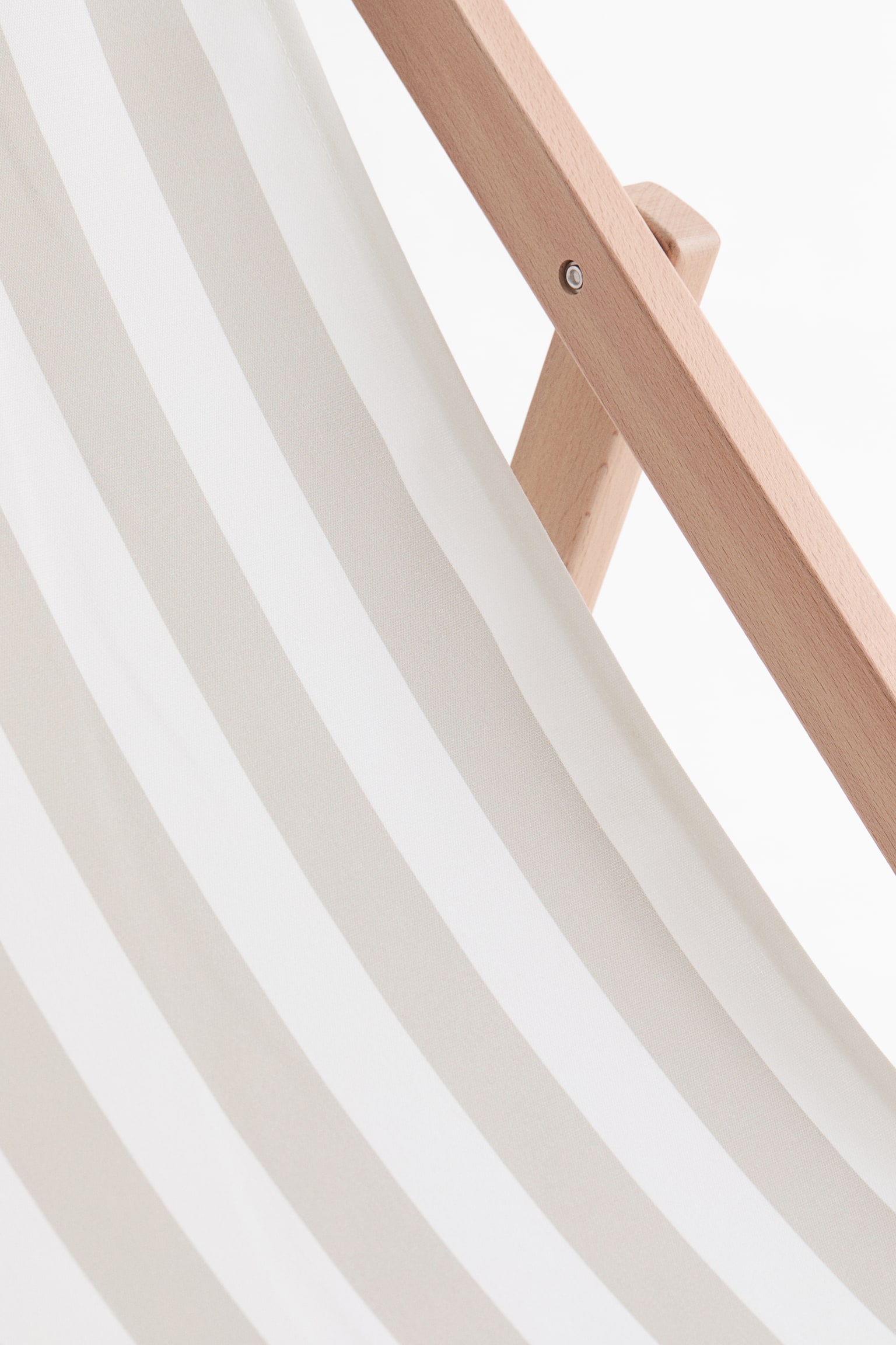 כיסא נוח מעץ - בז'/פסים/כחול/פסים - 3