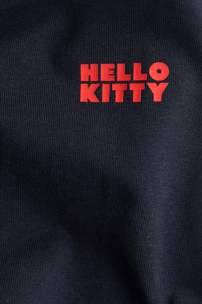 Printed cotton leggings-Navy blue/Hello Kitty - 2
