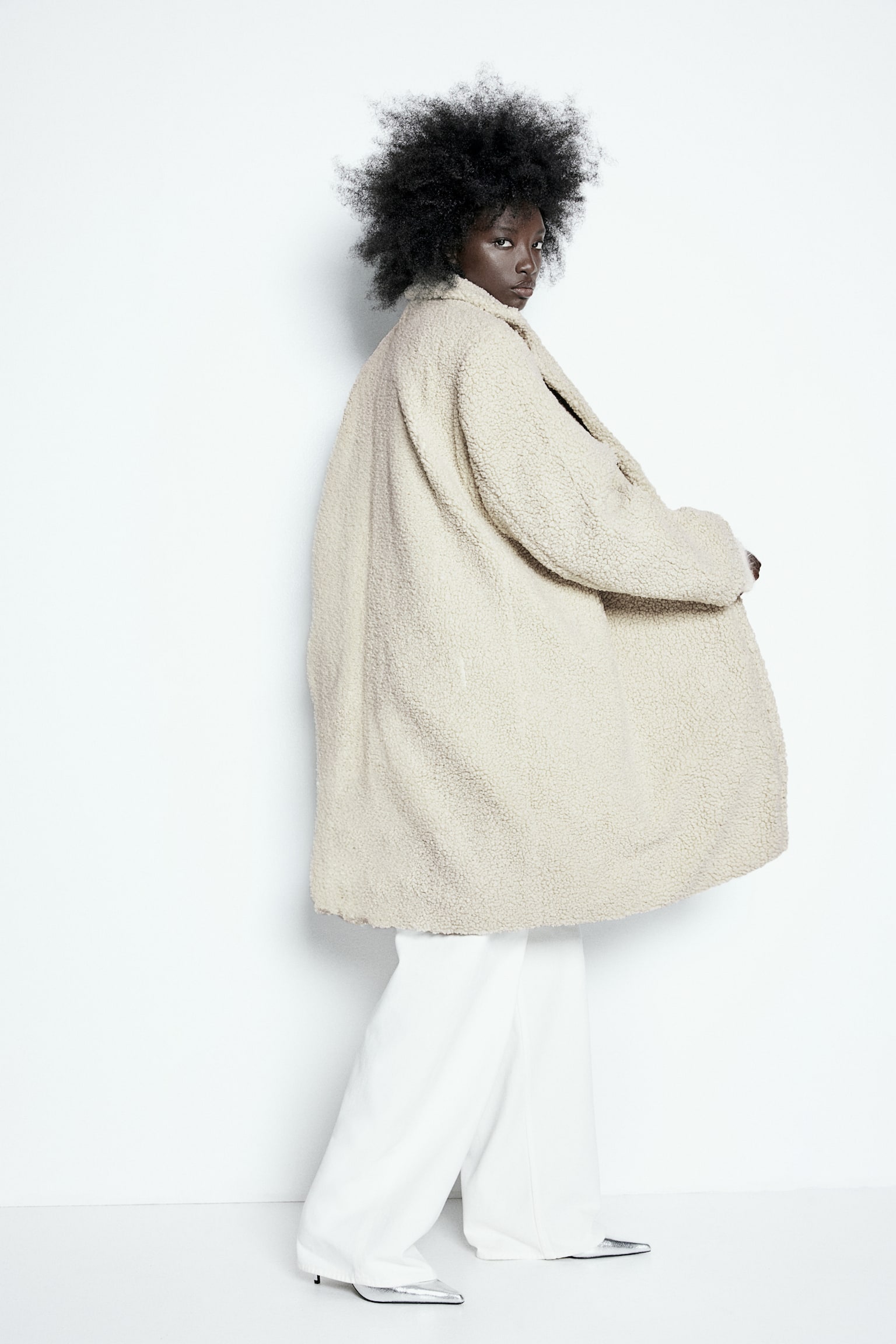 Pile coat - Light beige/Dark mole/White - 6