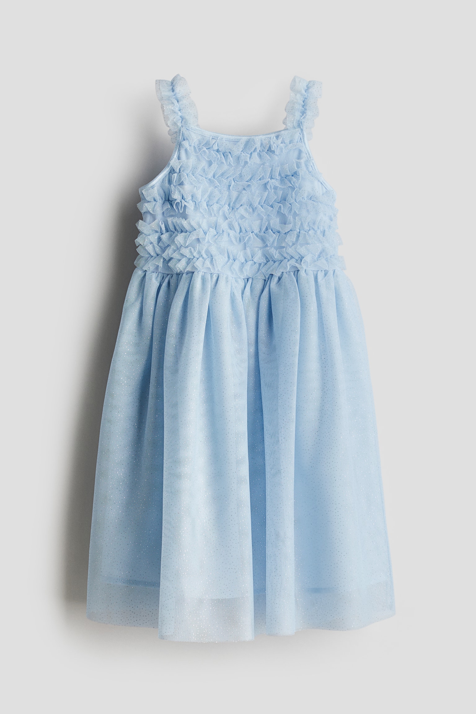 Glittery Ruffled Tulle Dress - Light blue/Powder pink - 1