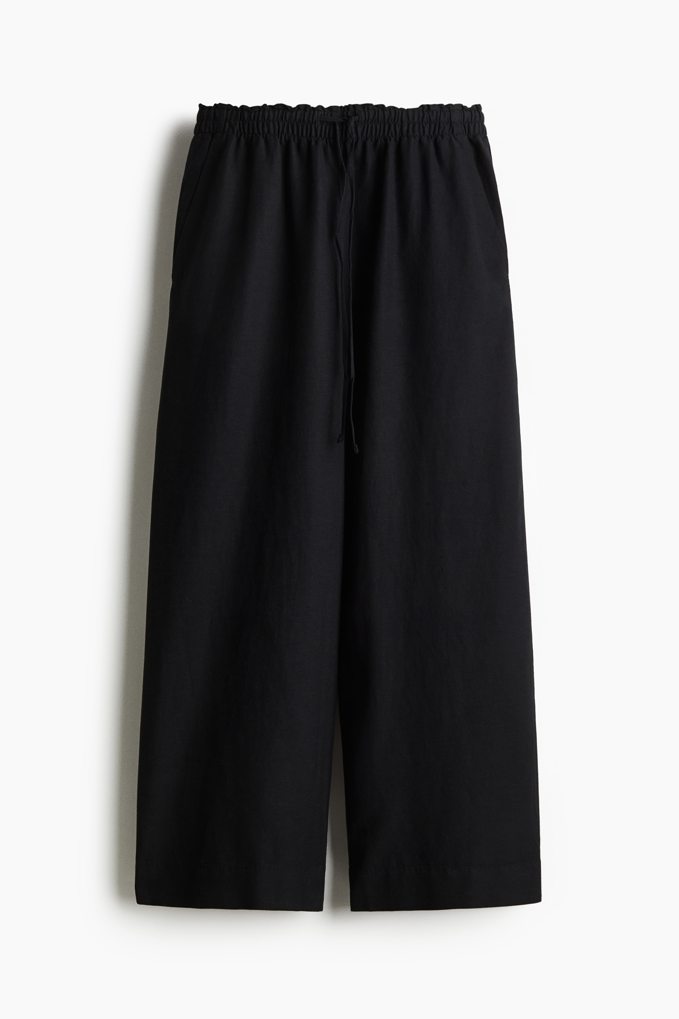Pantalón corto en mezcla de lino - Negro/Beige claro/Beige/Azul marino