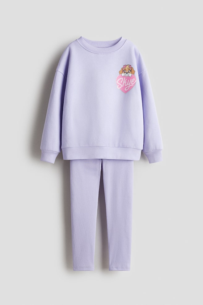 Ensemble 2 pièces avec sweat et legging - Violet/La Pat' Patrouille/Crème/Hello Kitty/Violet clair/Minnie/Bleu marine/Lilo et Stitch/Rose/Cinderella - 1