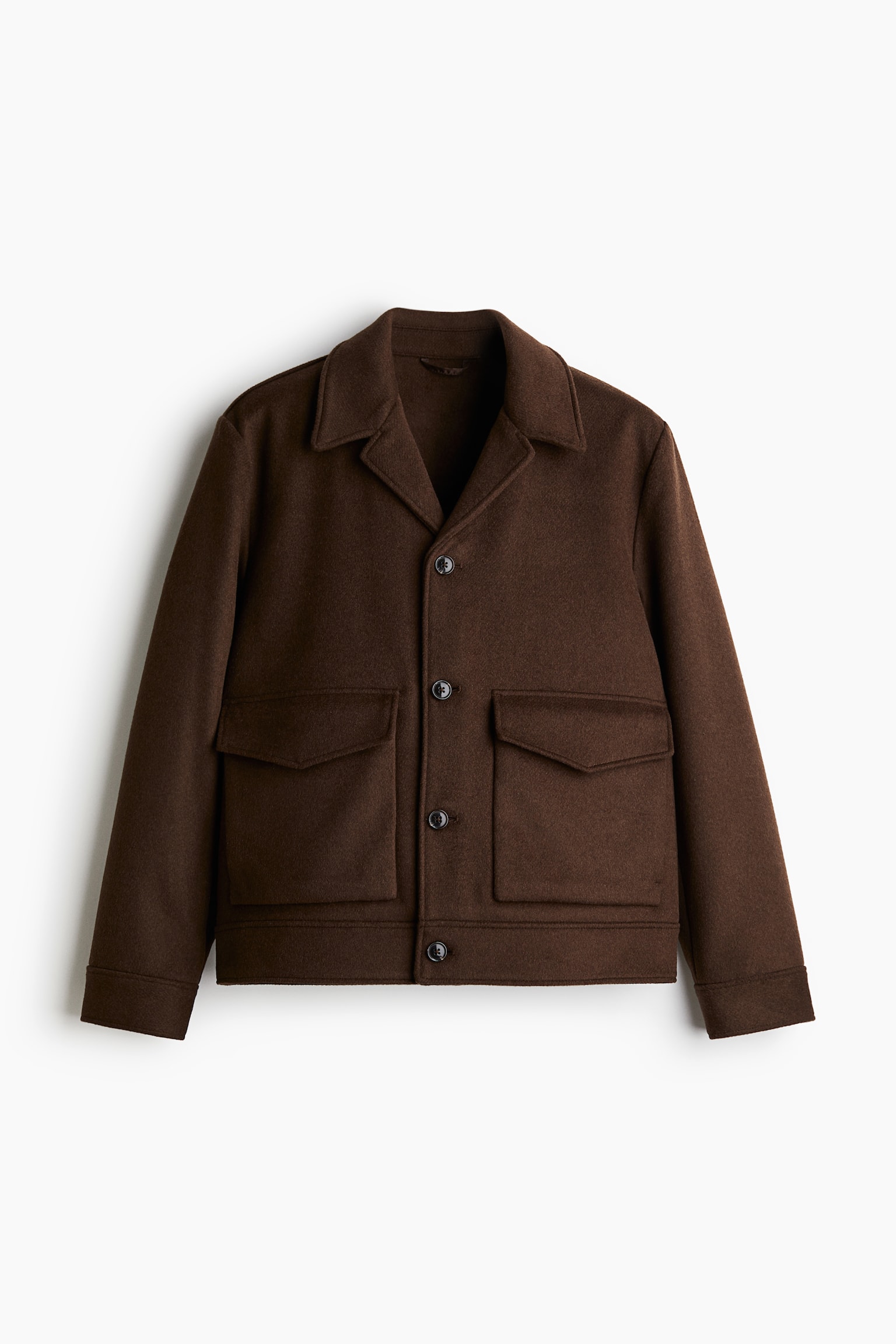 Wool-blend jacket - Dark brown/Black - 2