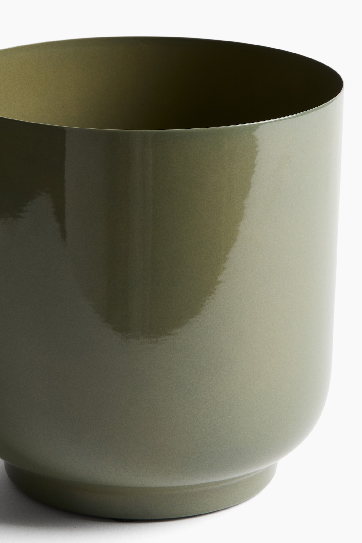 Large metal plant pot - Khaki green/Light taupe/Dark brown - 2