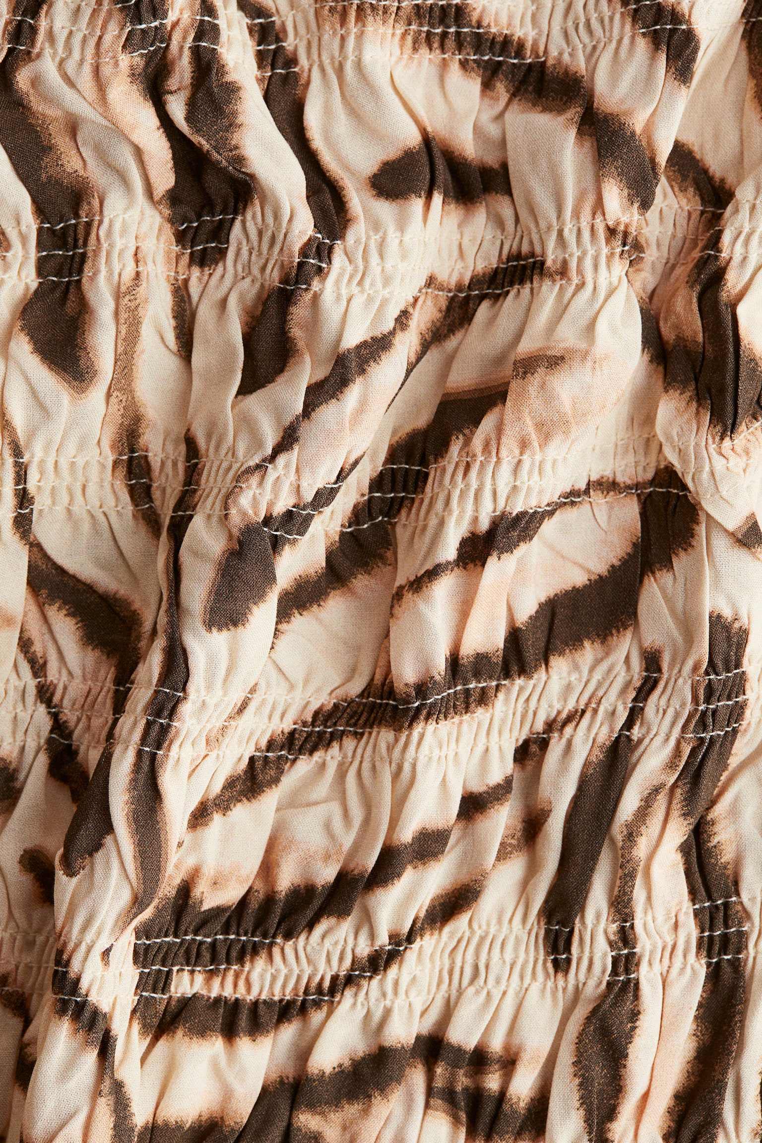 Büzgülü Kolsuz Üst - Açık bej/Zebra desenli/Açık bej/Desenli/Bordo/Şal desenli/Bej/Leopar desenli - 4