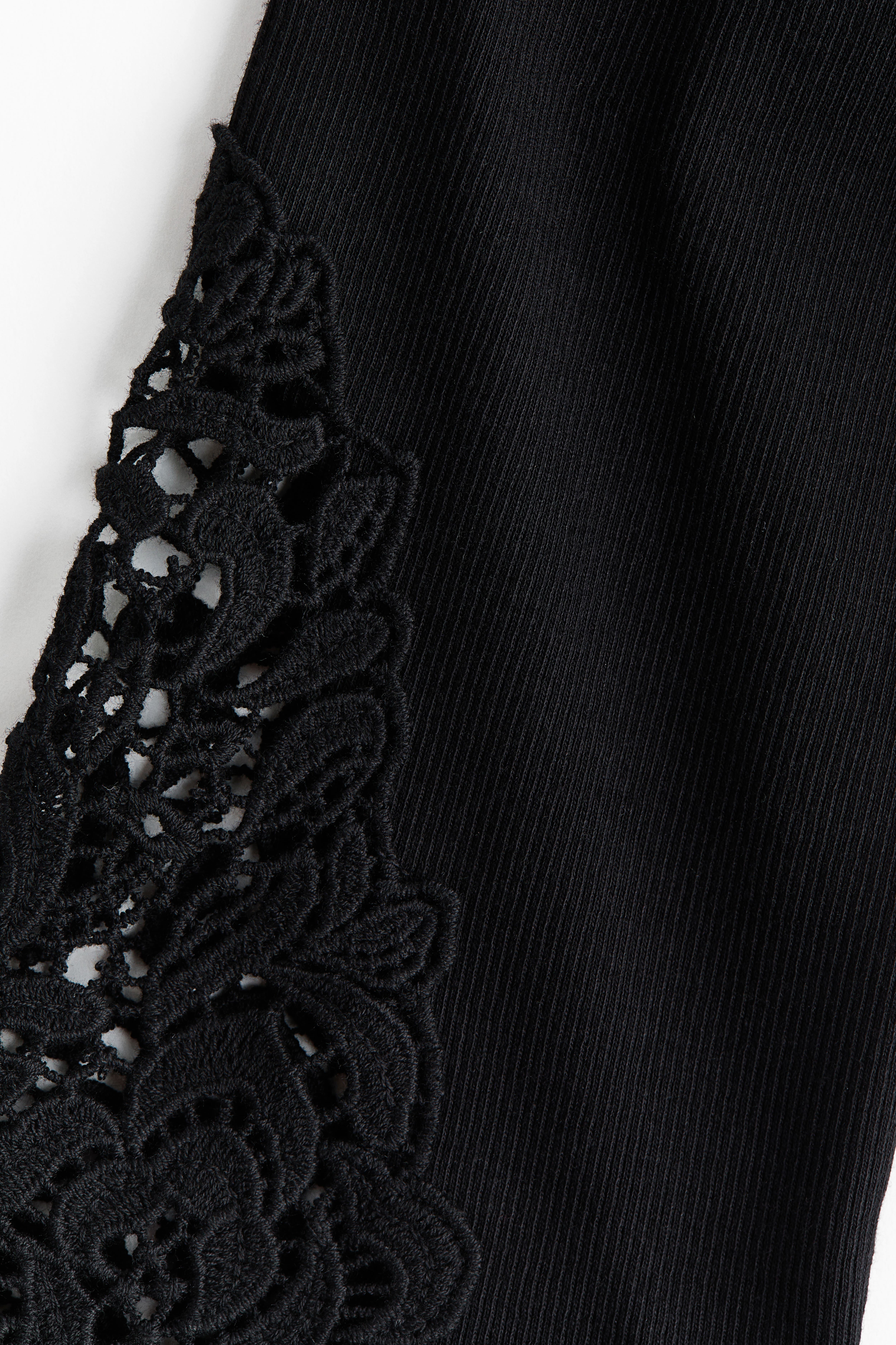Boat-Neck Top with Lace Insets