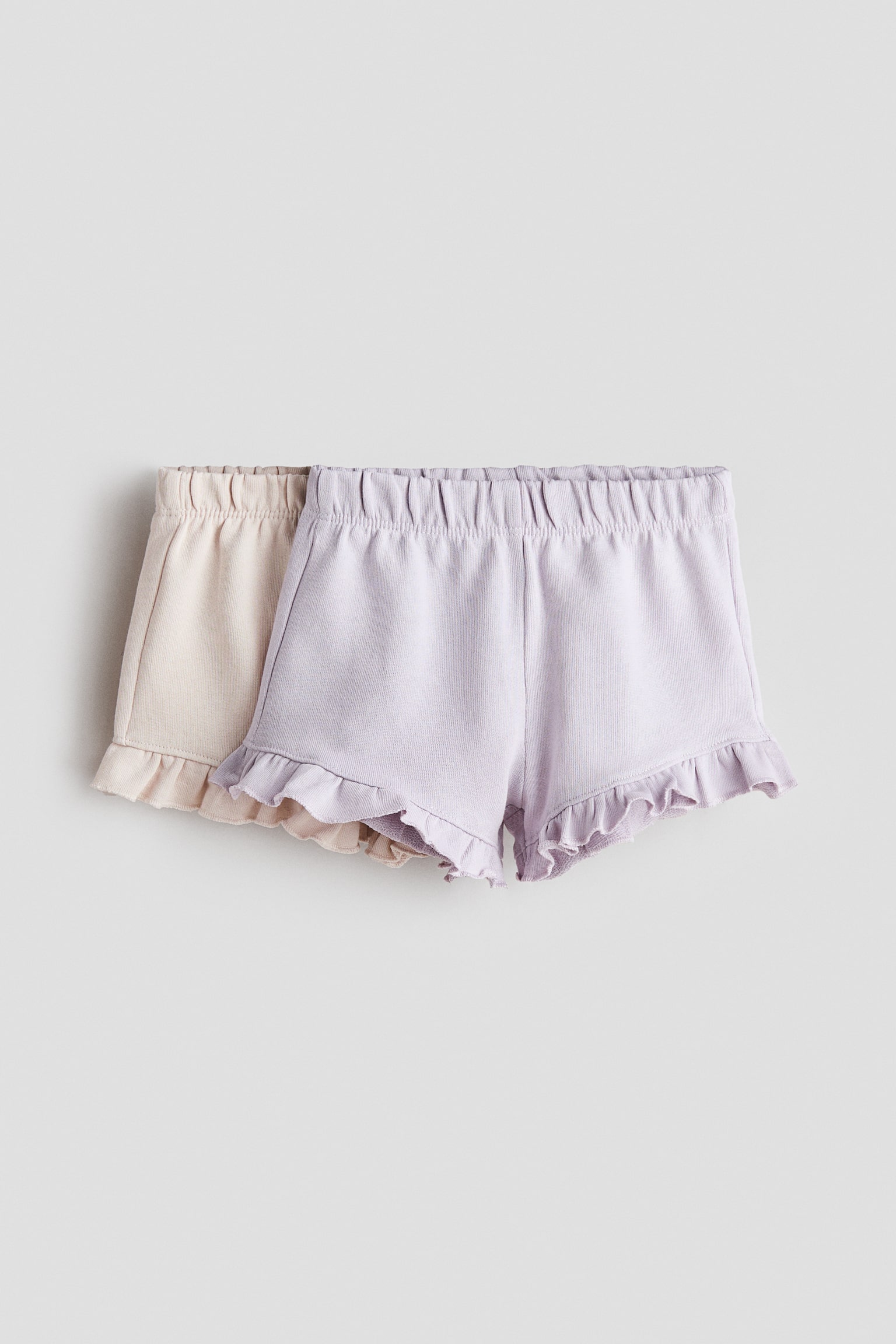 2-pack frill-trimmed shorts - Light purple/Light beige/Light pink/White - 1